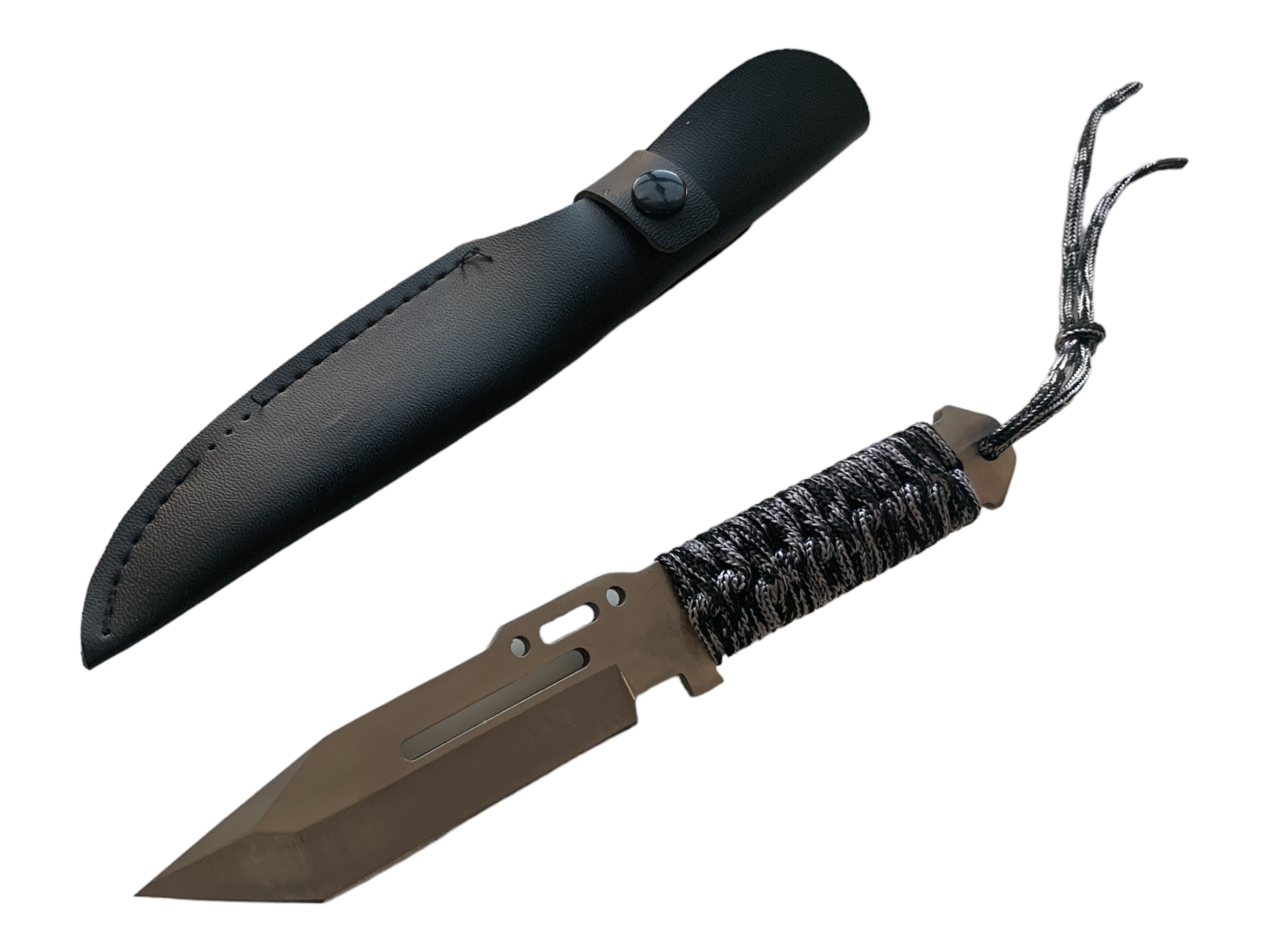 Tactical knife тактически ловен нож с паракорд и кожена кания