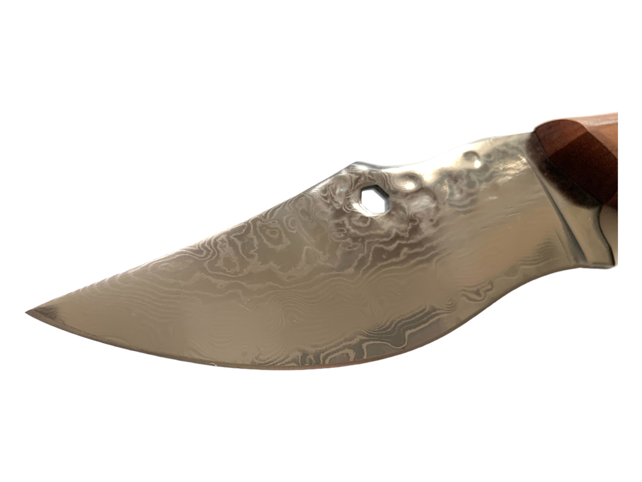 Ръчно изкован нож Craftsman с дамаска стомана и орнаментирана кожена кания Ръчно изкован нож Craftsman с дамаска стомана и орнаментирана кожена кания