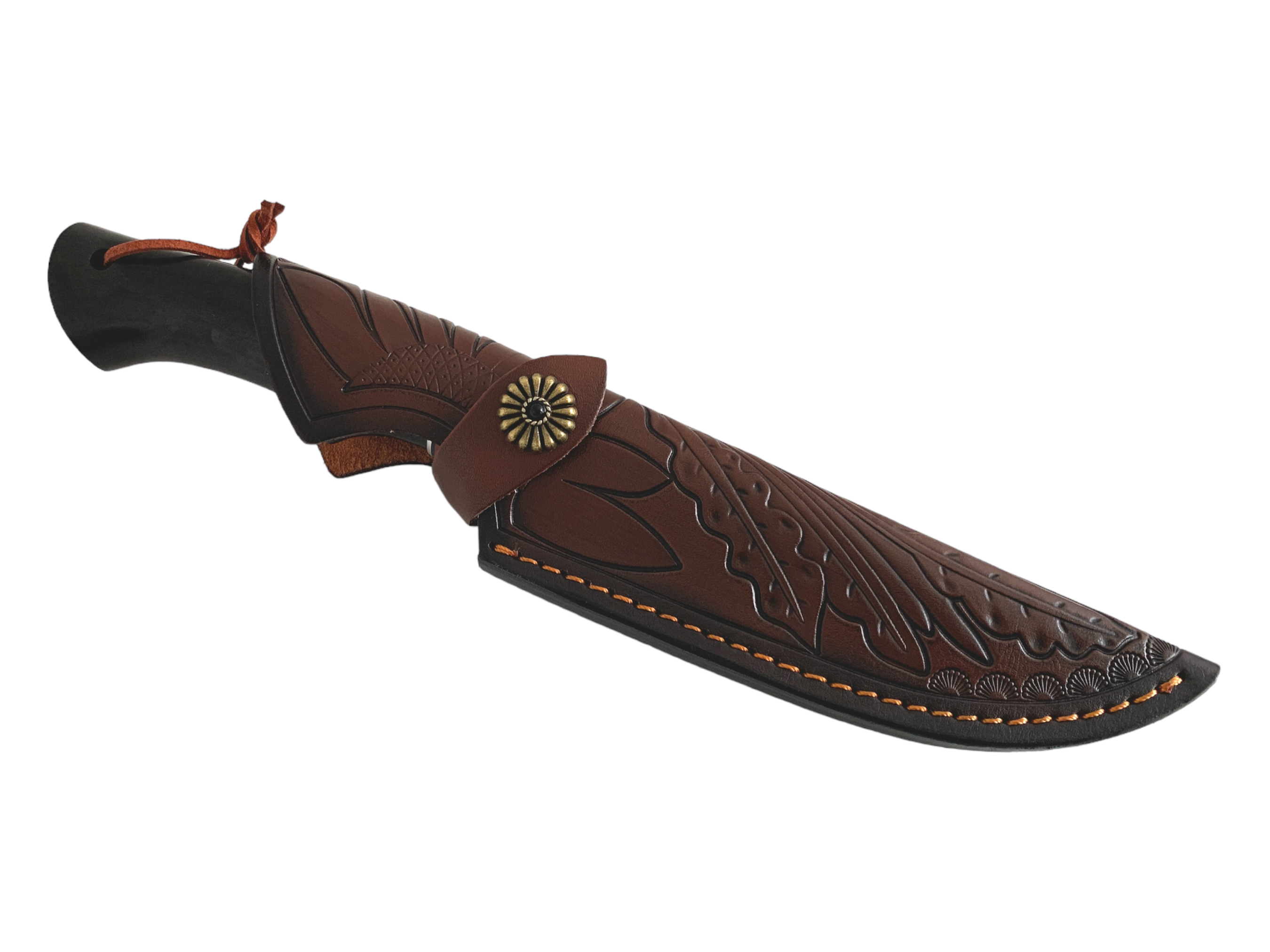 Ръчно изработен нож от дамаска стомана VG10 с дръжка от абанос за лов и оцеляване