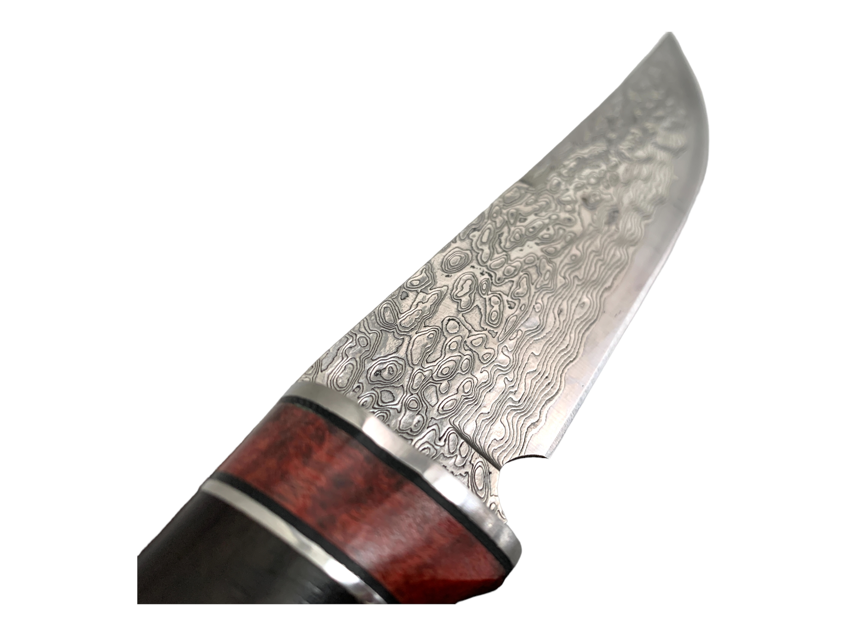 Ръчно изработен нож от дамаска стомана VG10 с дръжка от абанос за лов и оцеляване