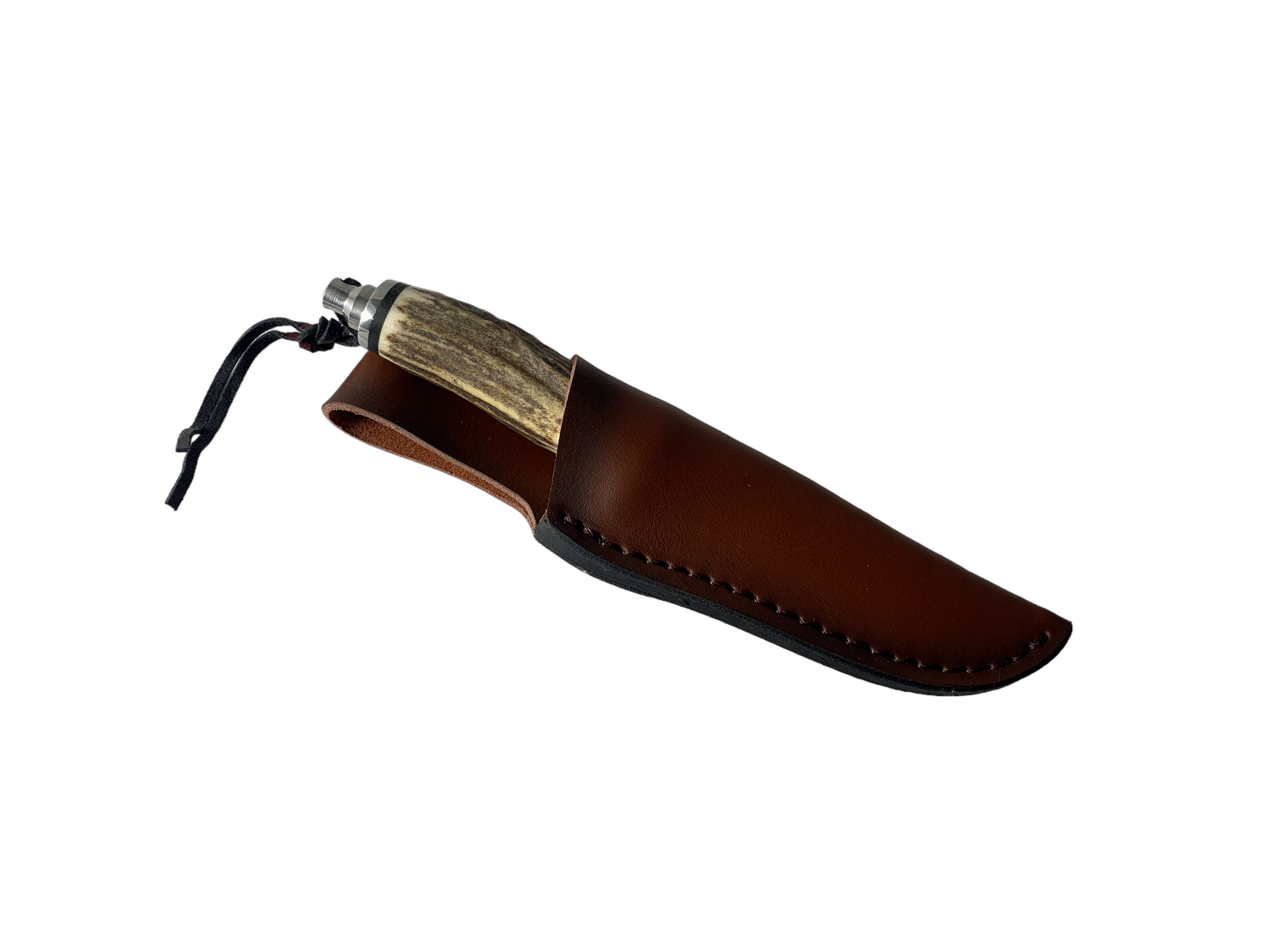 Ръчно изработен нож Wilderness Explorer с дамаска стомана острие и кожена кания