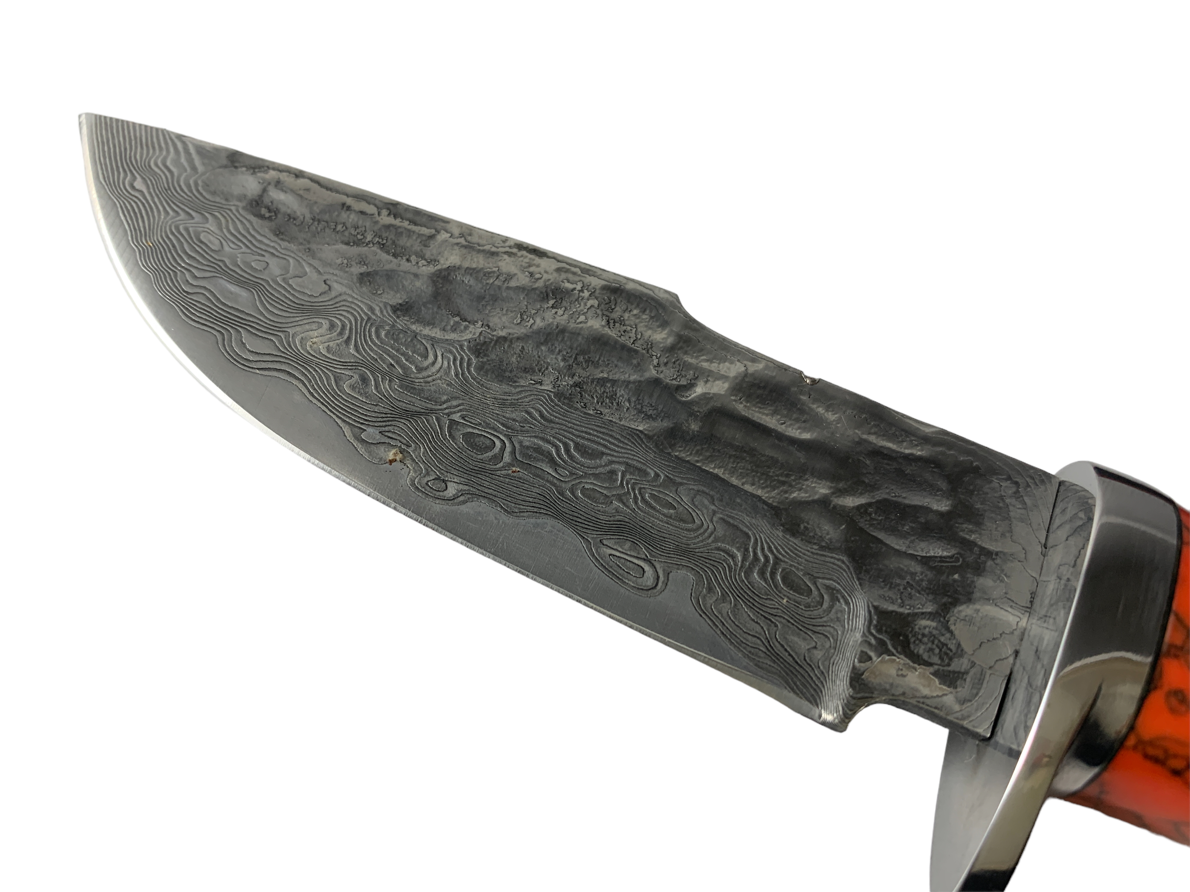 Ръчно изработен нож Wilderness Explorer с дамаска стомана острие и кожена кания