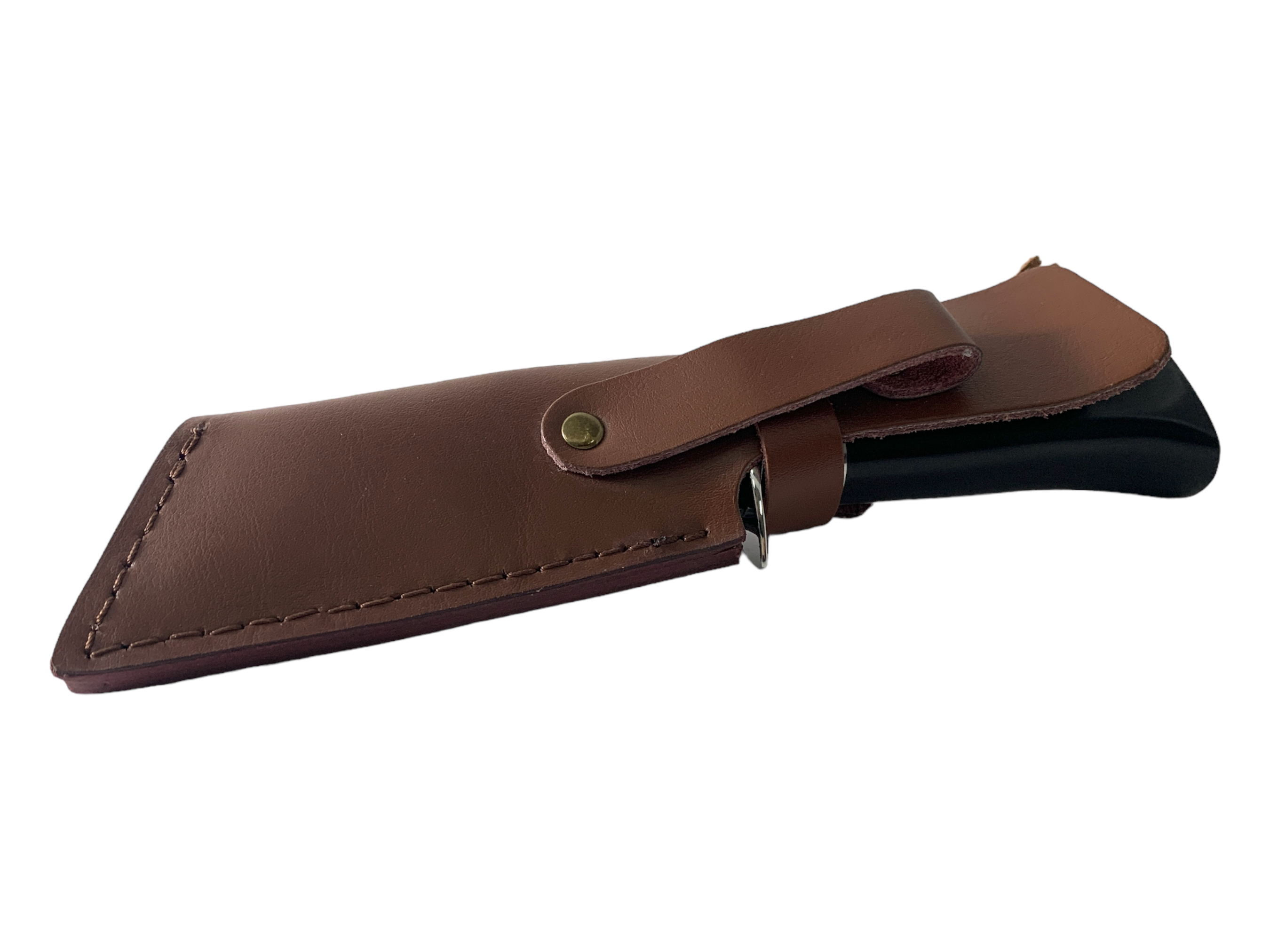 Качествен ловен нож с острие от дамаска стомана и елегантен кожен калъф