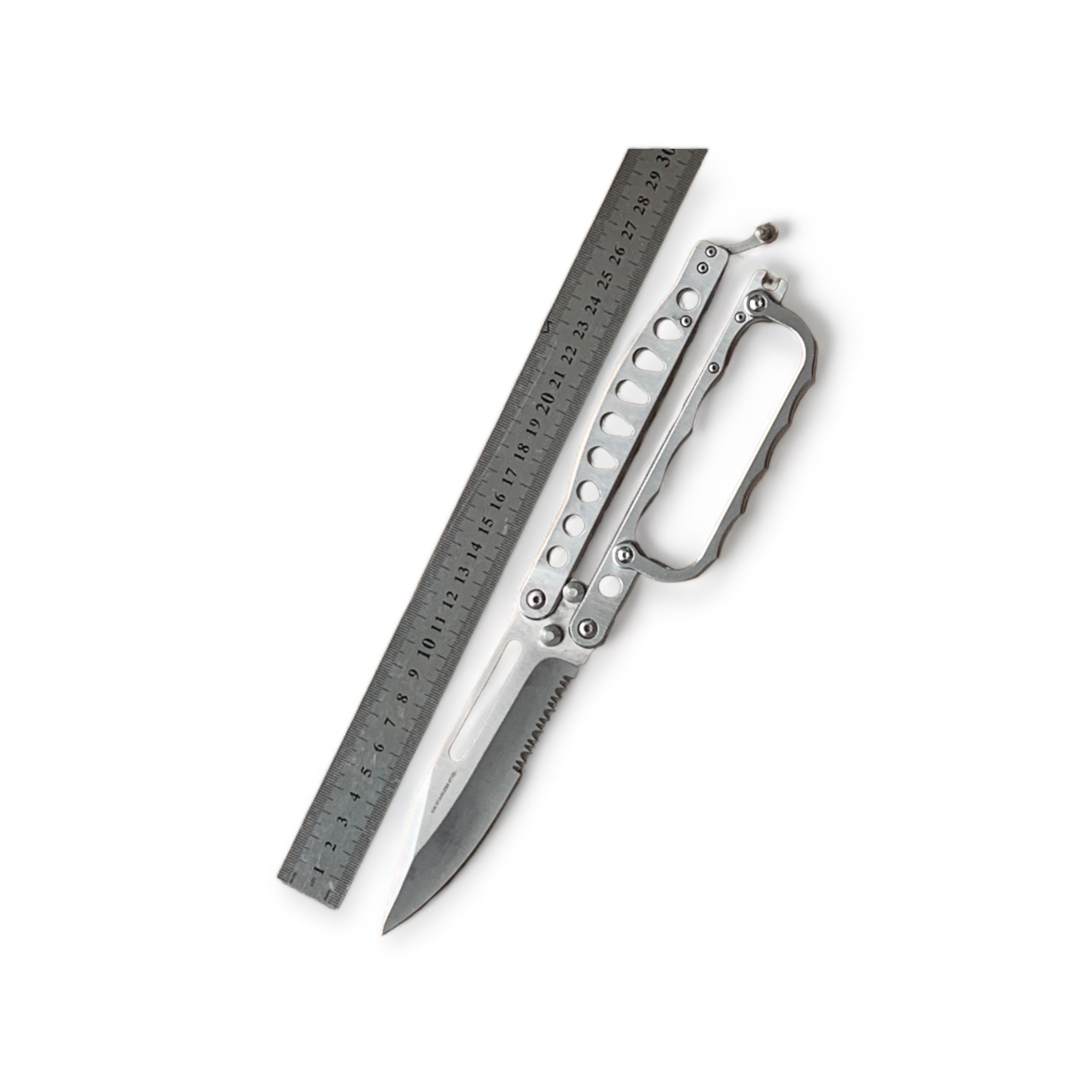 Детайл на подвижния предпазител за пръсти на нож 'Trench Knife