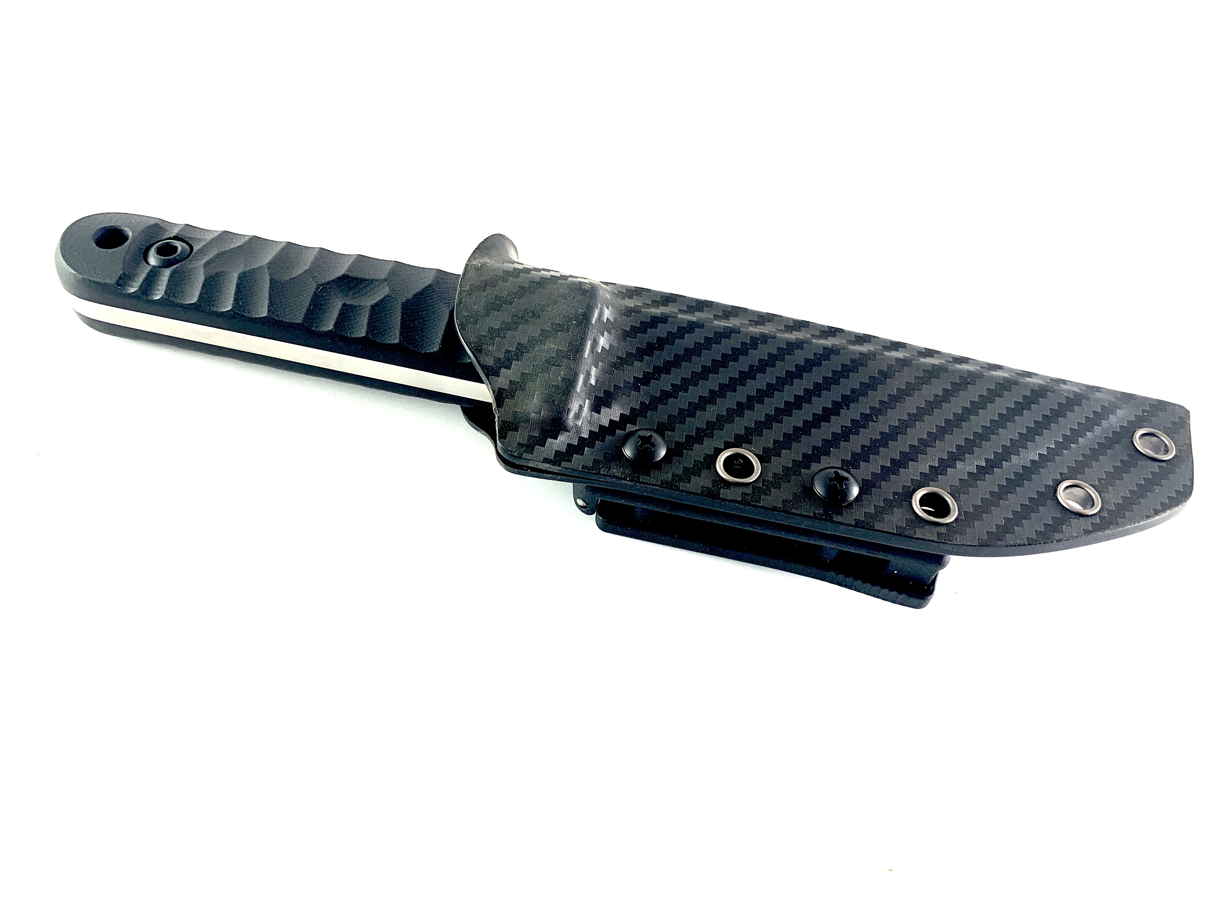 Ловен нож с черен тактически калъф, 60 HRC