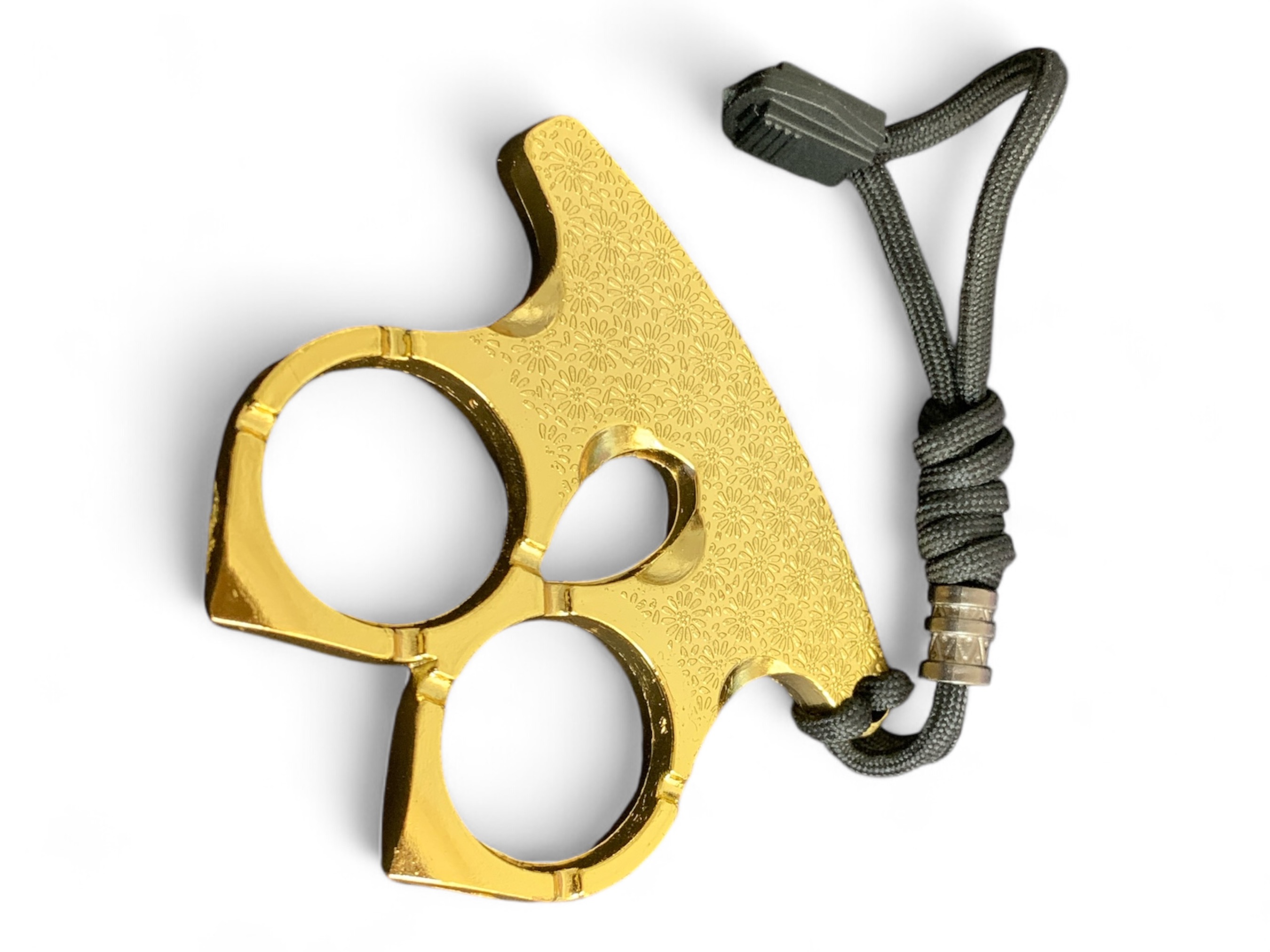 Тактически месингов кастет със златно покритие и декоративни детайли