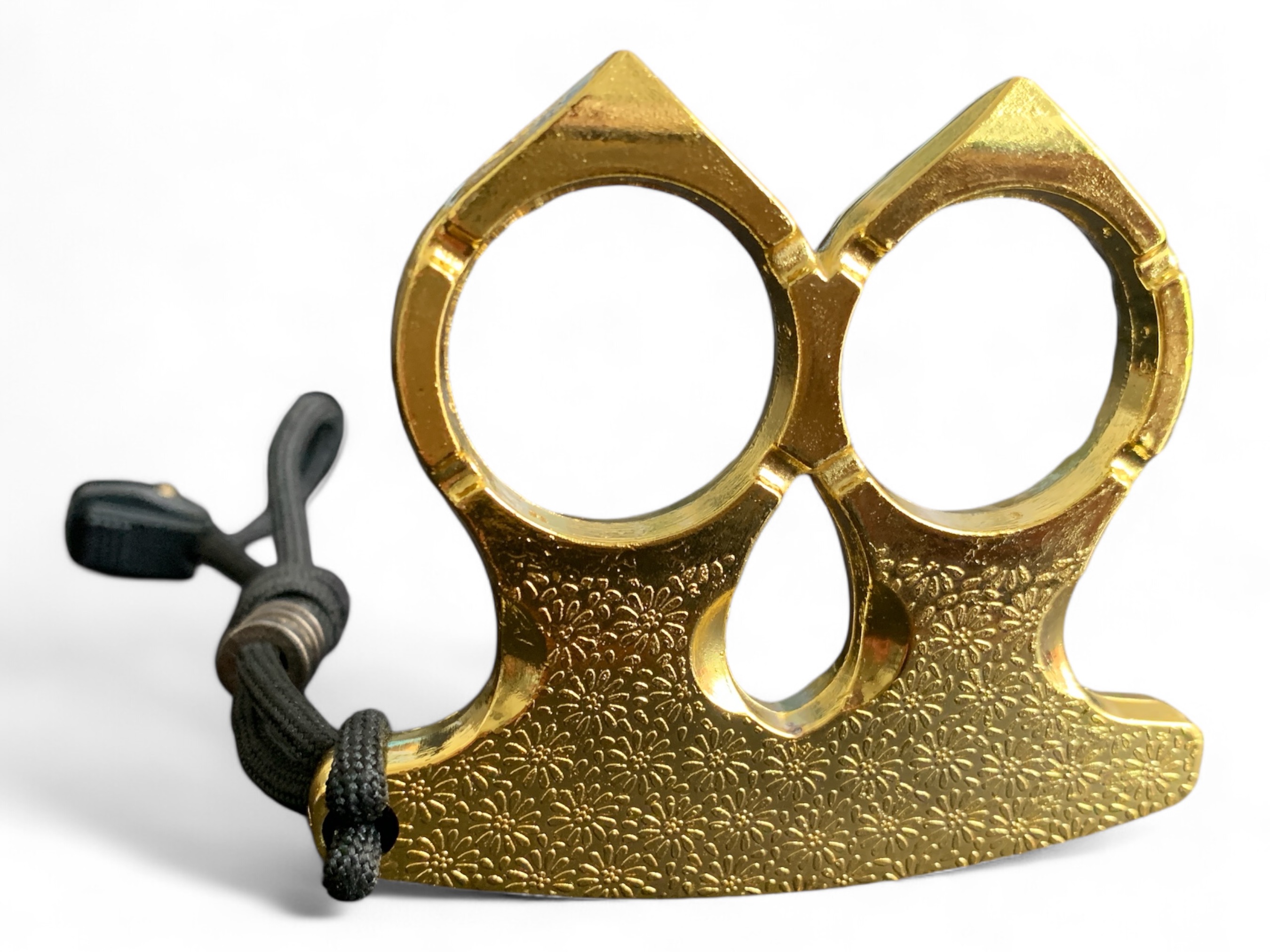 Тактически месингов кастет със златно покритие и декоративни детайли