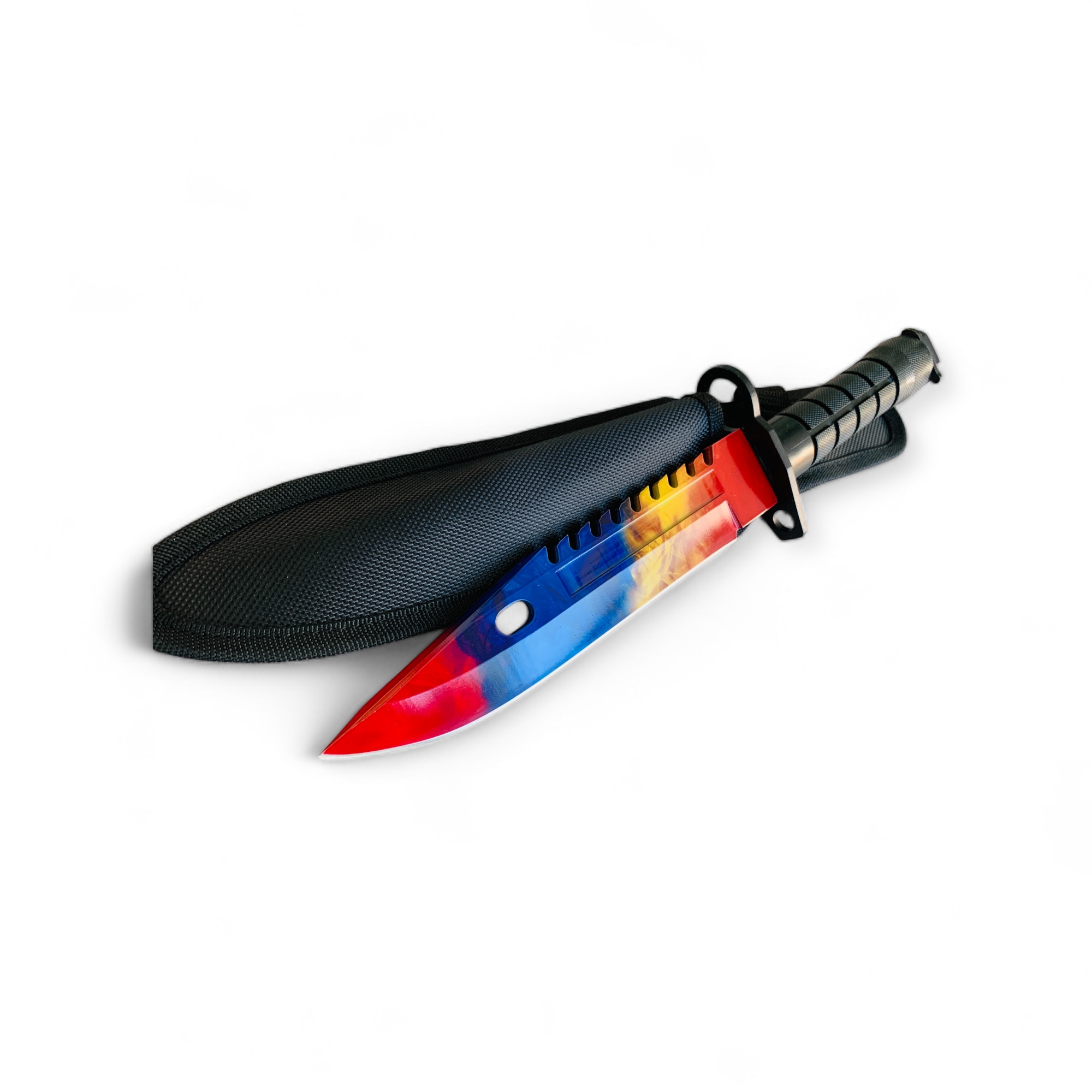 Байонетен нож с текстилна кания Tricolor Flame