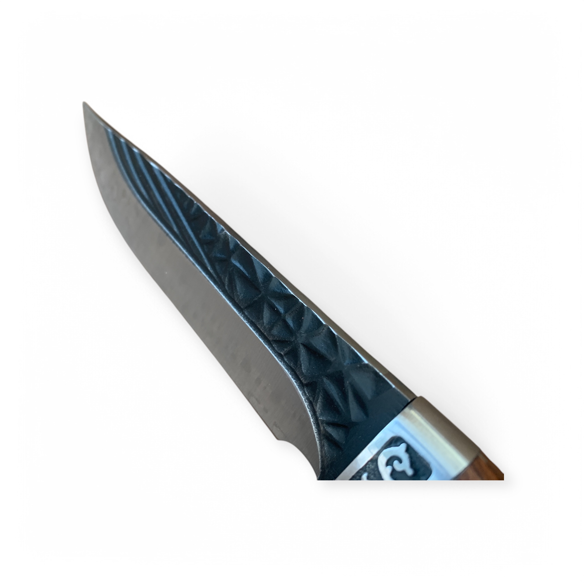 Ловен нож с дървена дръжка и кожена кания