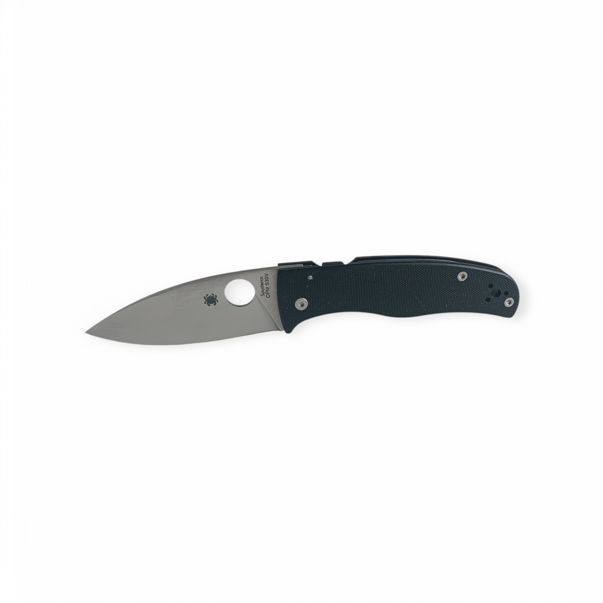 Нож Stike Edge с черна G-10 дръжка и острието в отворено състояние