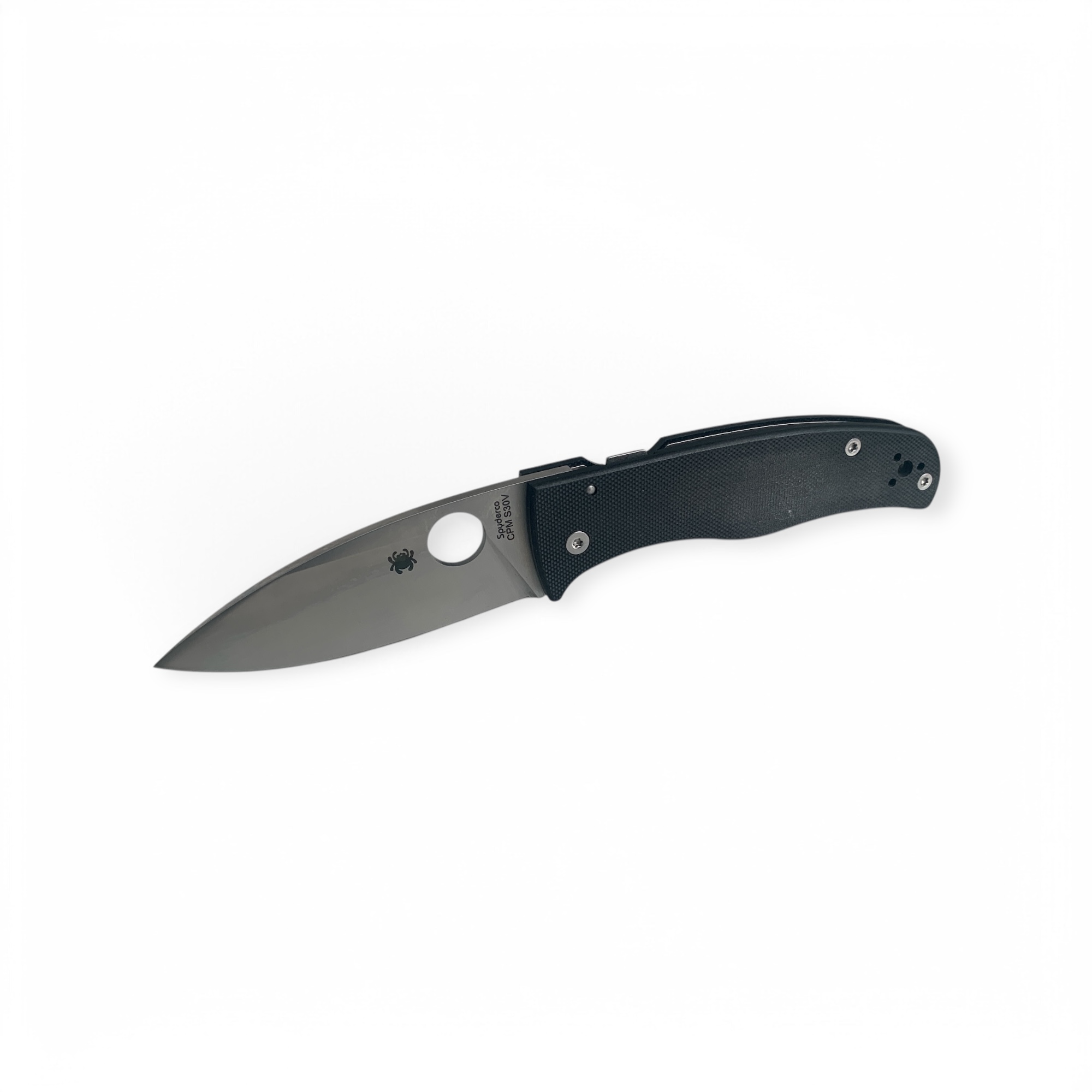 Нож Stike Edge с черна G-10 дръжка и острието в отворено състояние
