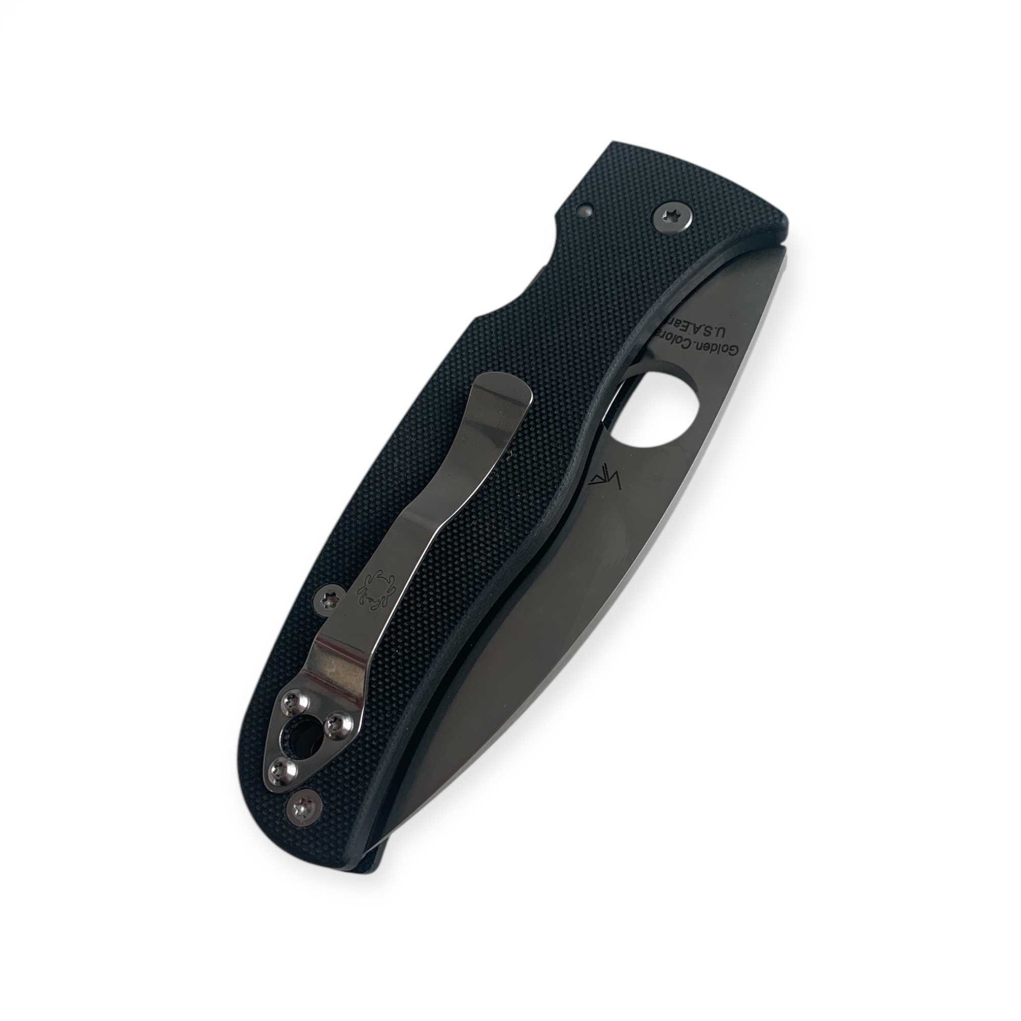 Нож Stike Edge с черна G-10 дръжка и острието в отворено състояние