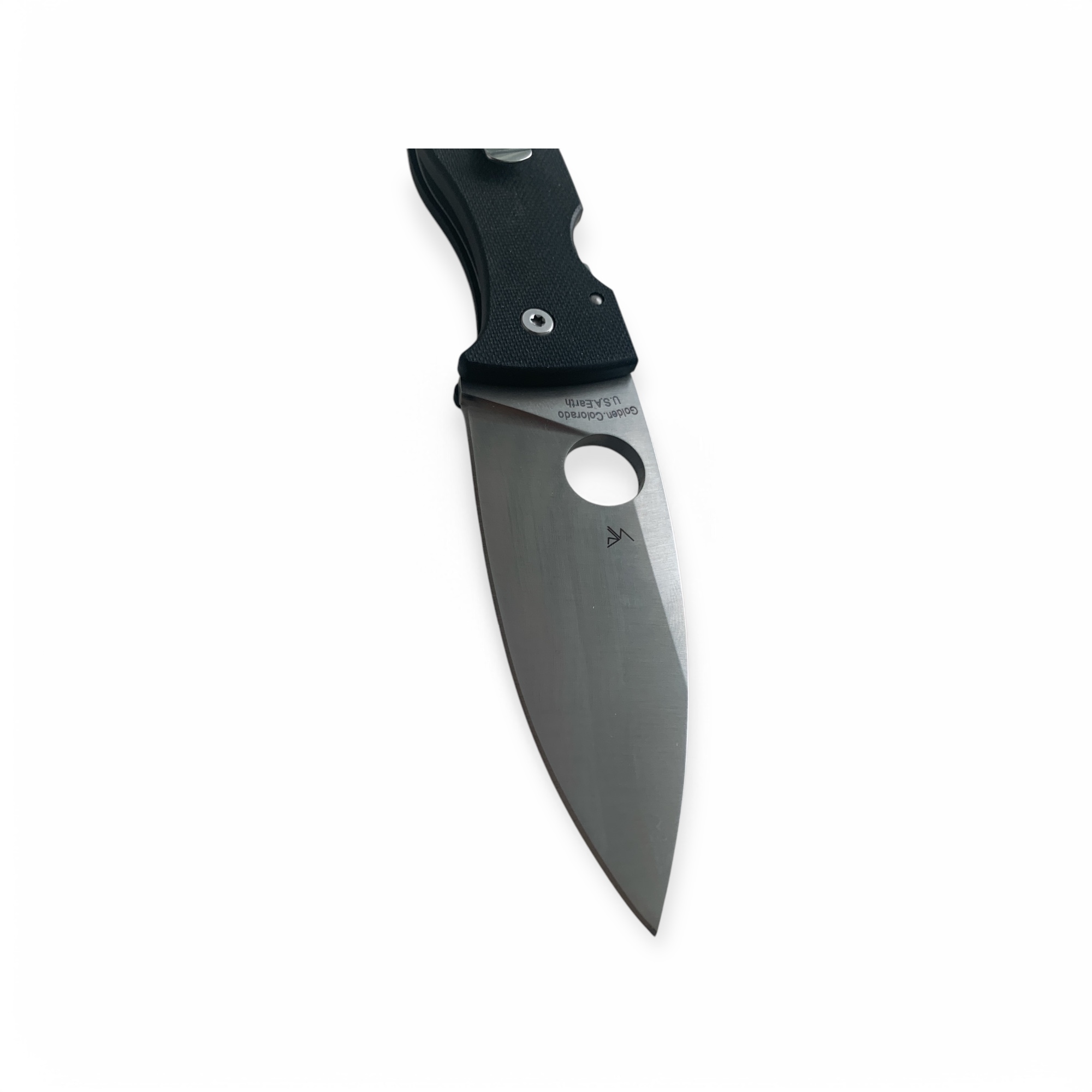 Нож Stike Edge с черна G-10 дръжка и острието в отворено състояние
