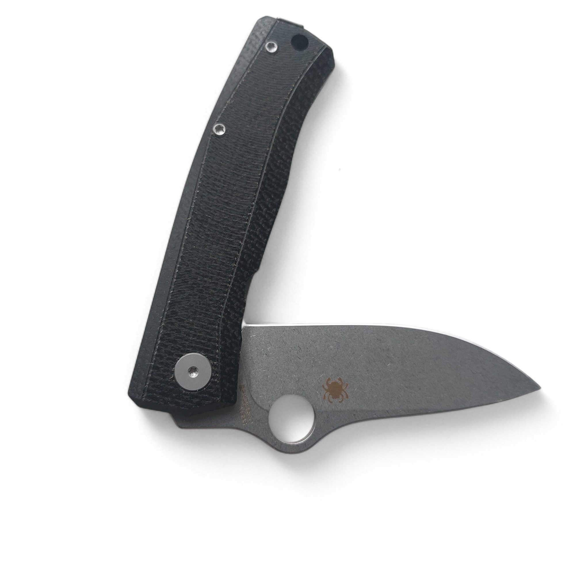 Сгъваем нож с M398 стомана и Micarta дръжка – отворен изглед