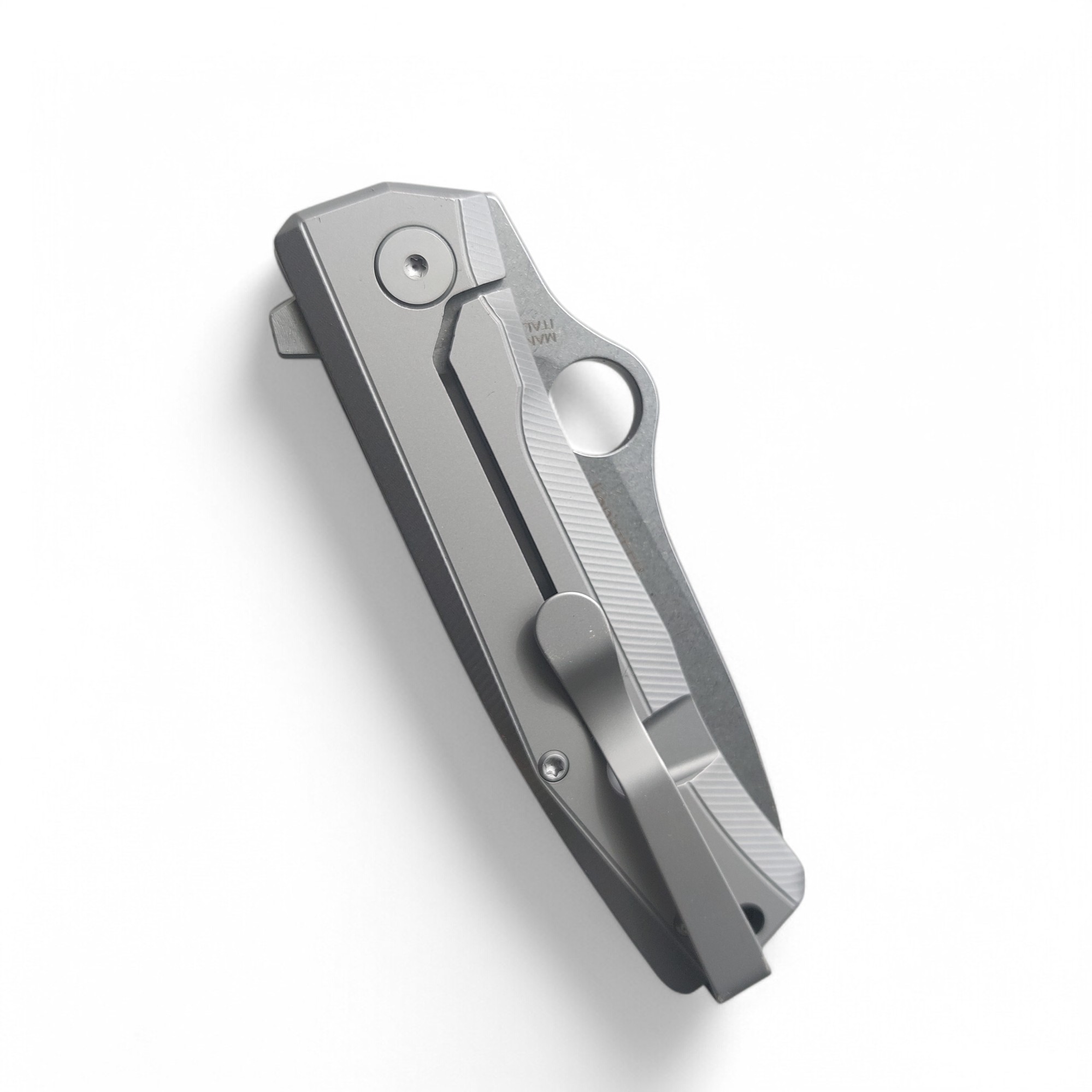 Сгъваем нож с M398 стомана и Micarta дръжка – отворен изглед