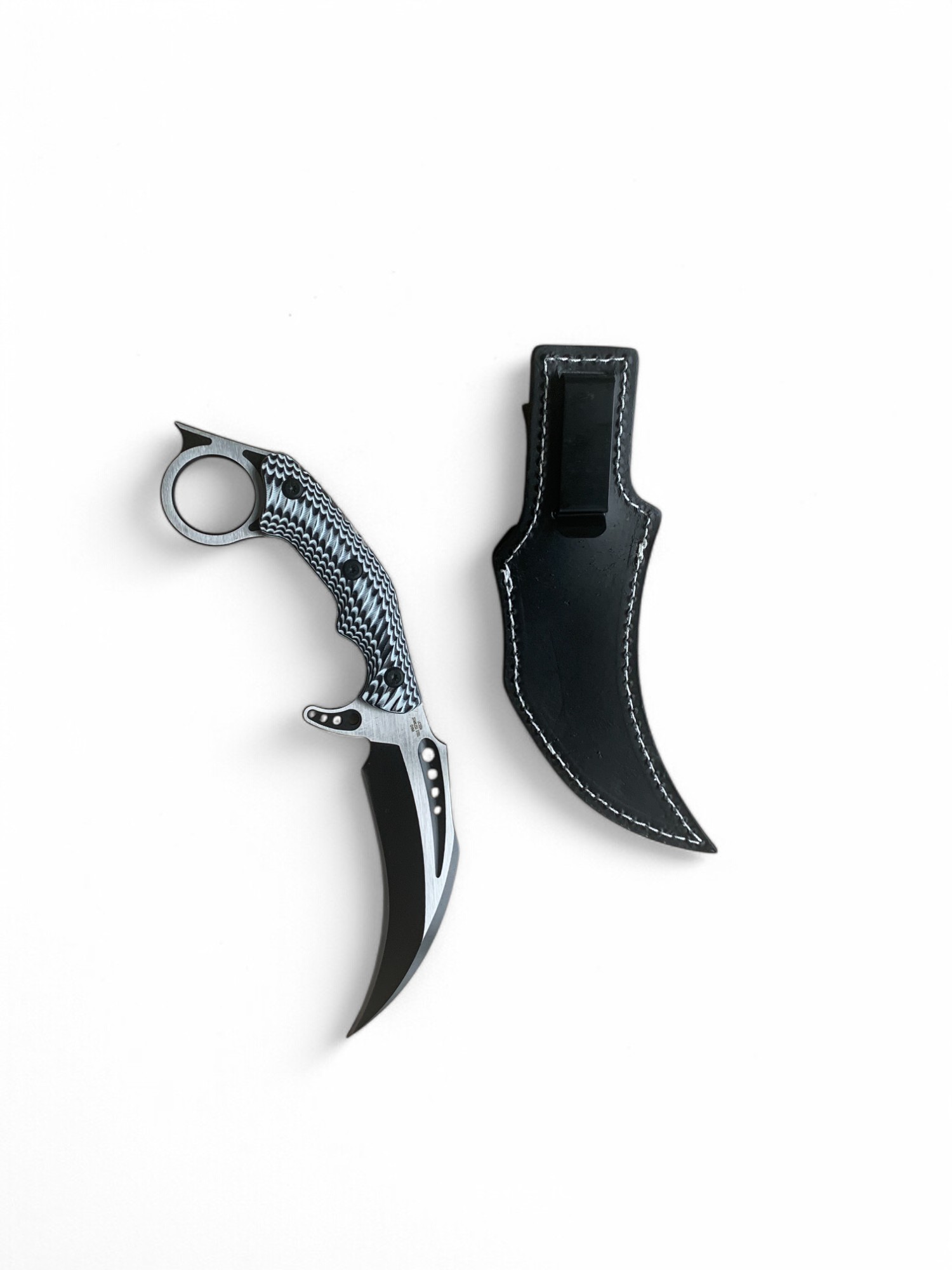 Тактически карамбит нож United Cutlery M48 Liberator с кожена кания Карабит нож с Full Tang конструкция и G10 дръжка