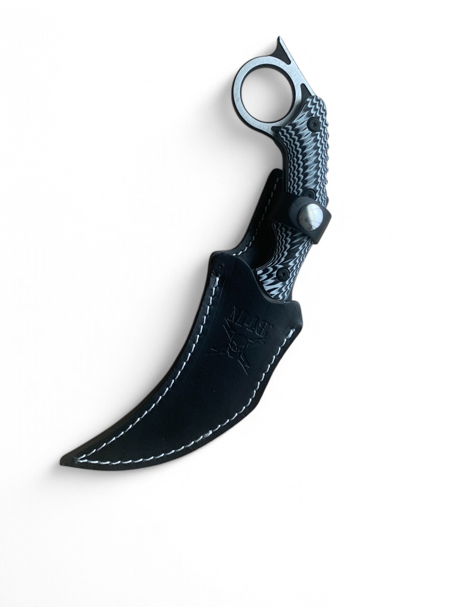 Тактически карамбит нож United Cutlery M48 Liberator с кожена кания Карабит нож с Full Tang конструкция и G10 дръжка