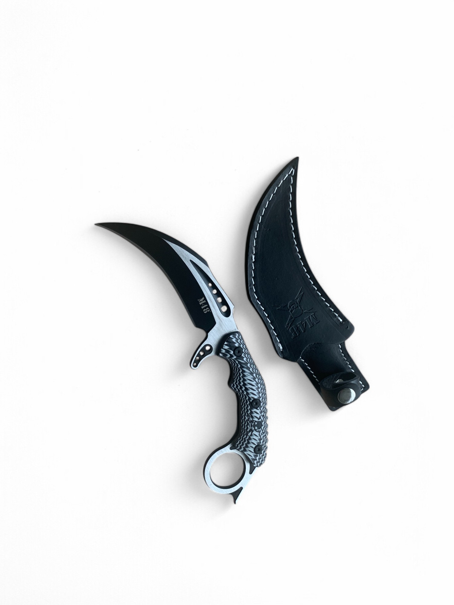 Тактически карамбит нож United Cutlery M48 Liberator с кожена кания Карабит нож с Full Tang конструкция и G10 дръжка