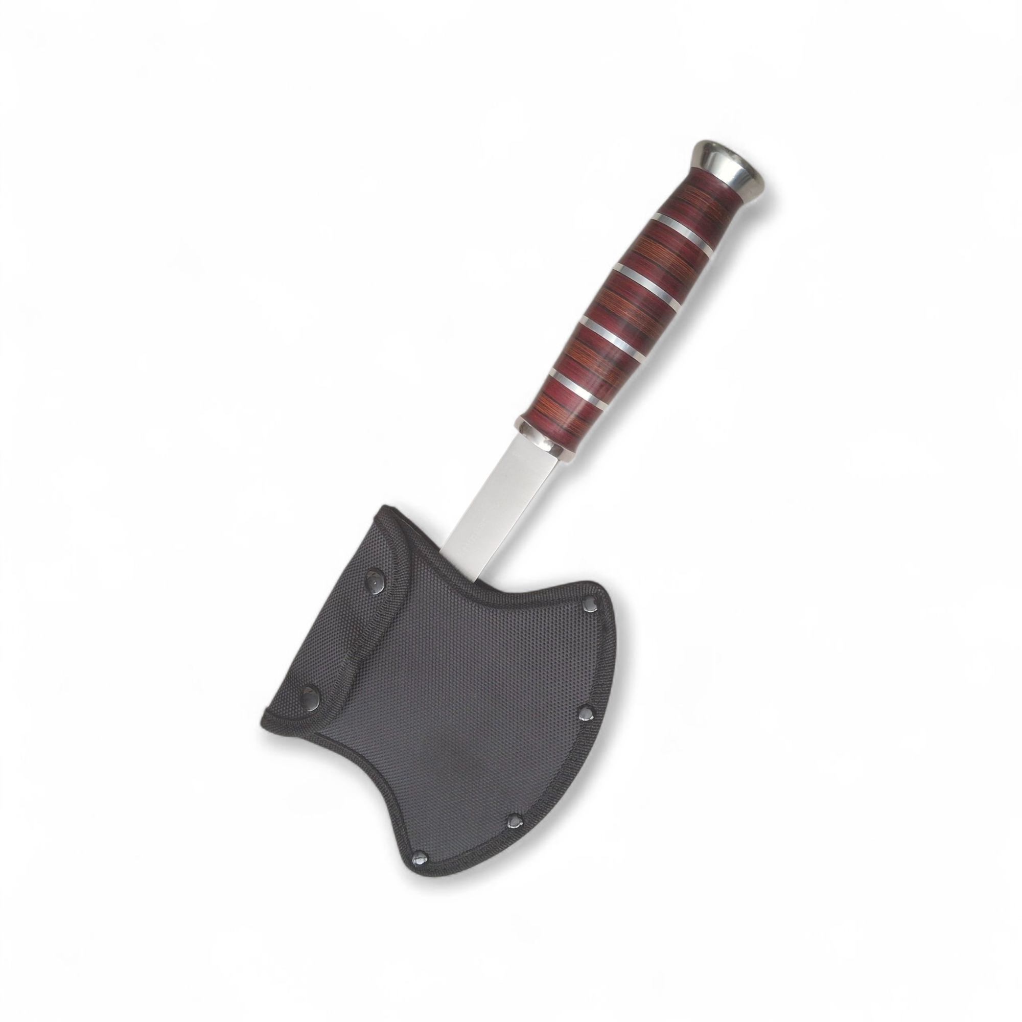 Брадвичка с черен калъф и дръжка с кожени и метални пръстени