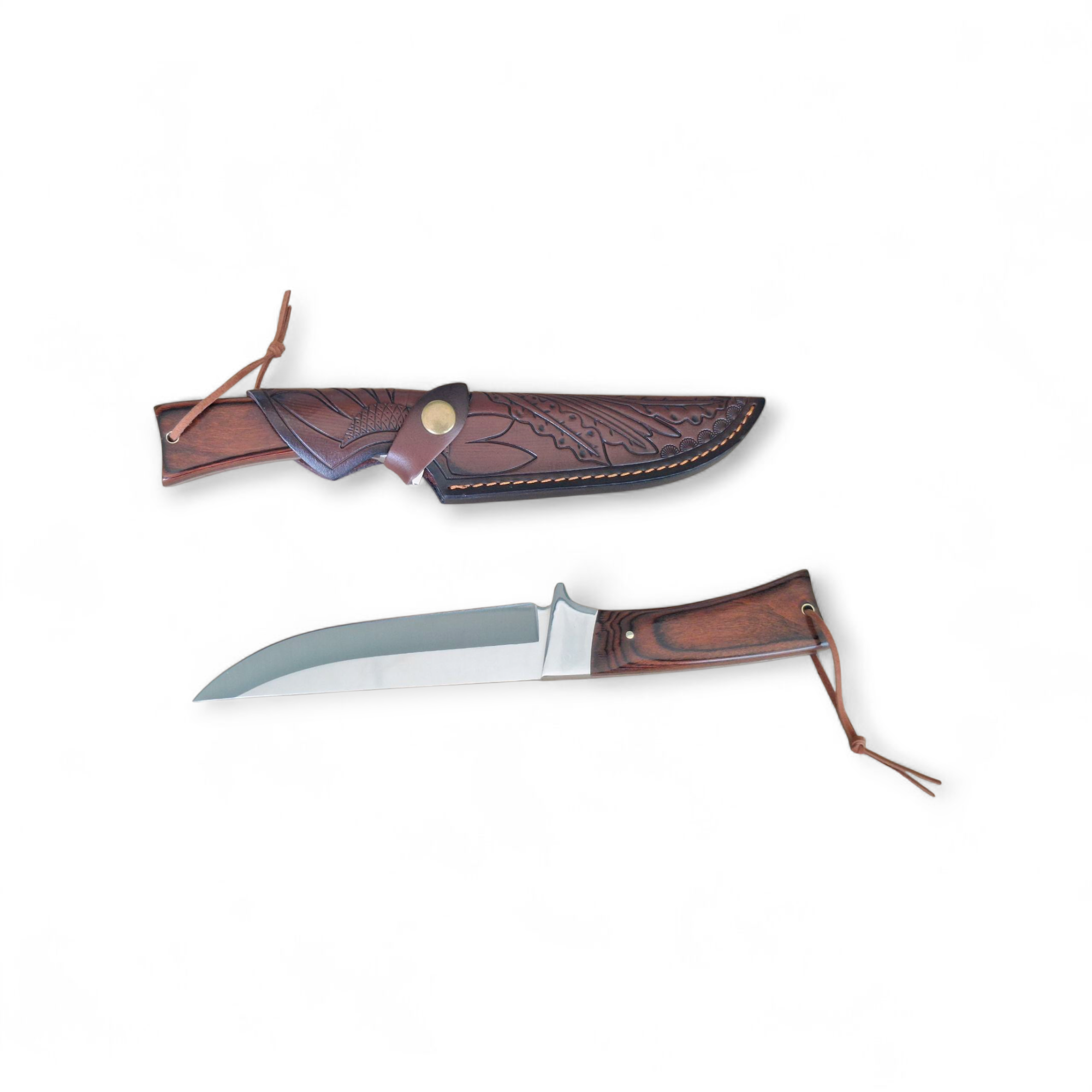 Ловен нож Classic Hunter CH265 с кожена кания и дървена дръжка