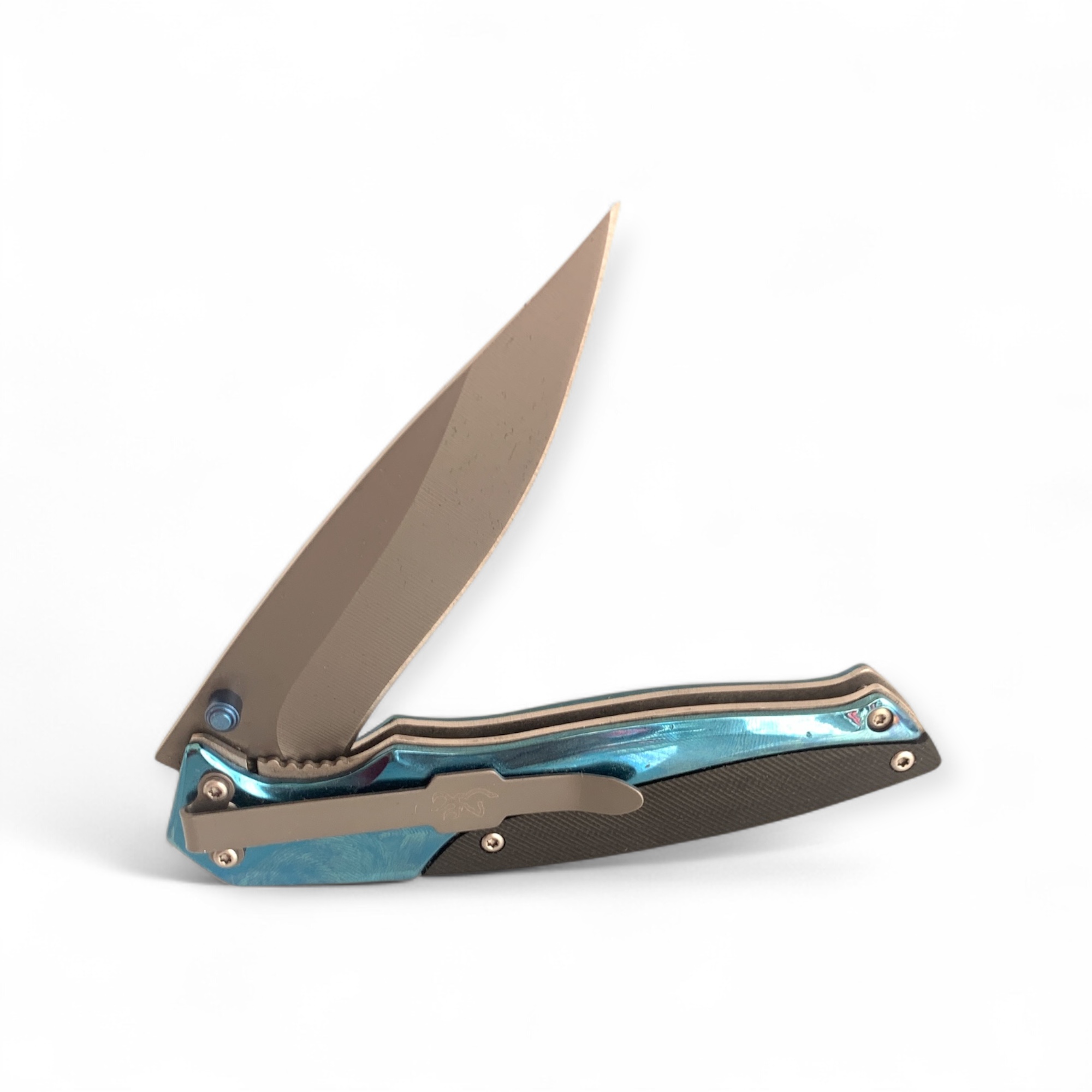 Сгъваем нож Browning Blue Steel в разгънато положение – изглед отляво