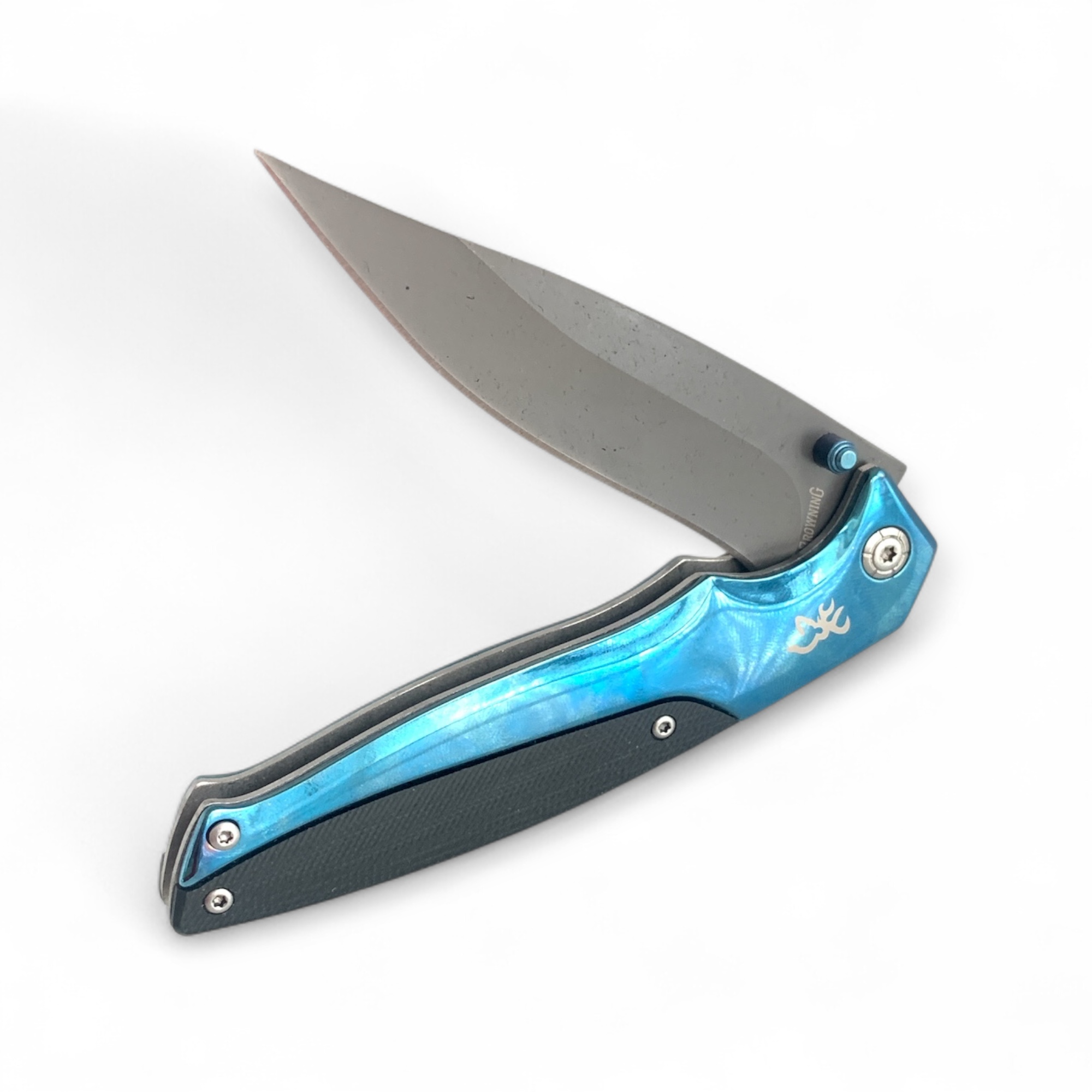 Сгъваем нож Browning Blue Steel в разгънато положение – изглед отляво