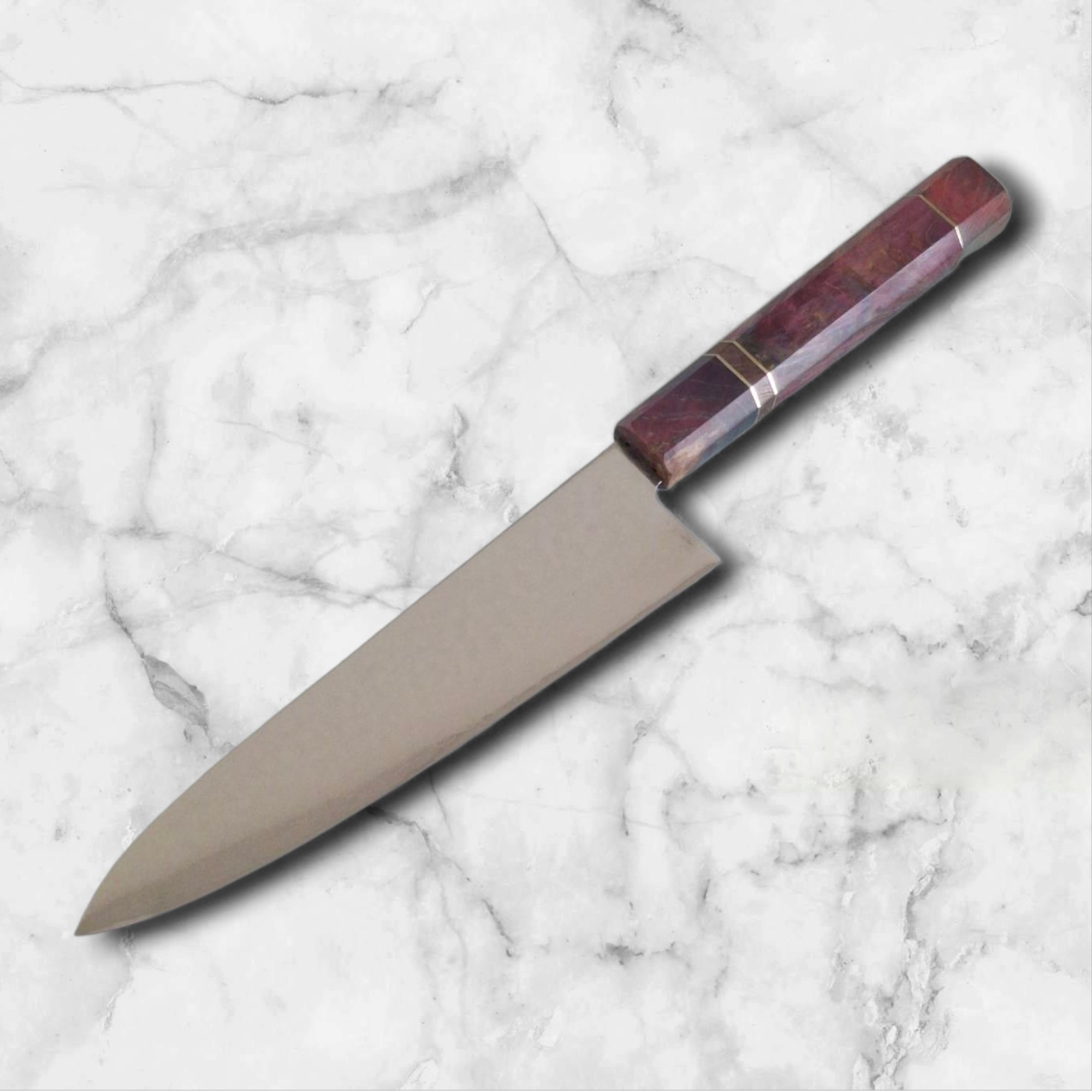Кухненски нож Kiritsuke с артистична дръжка и дамаско острие