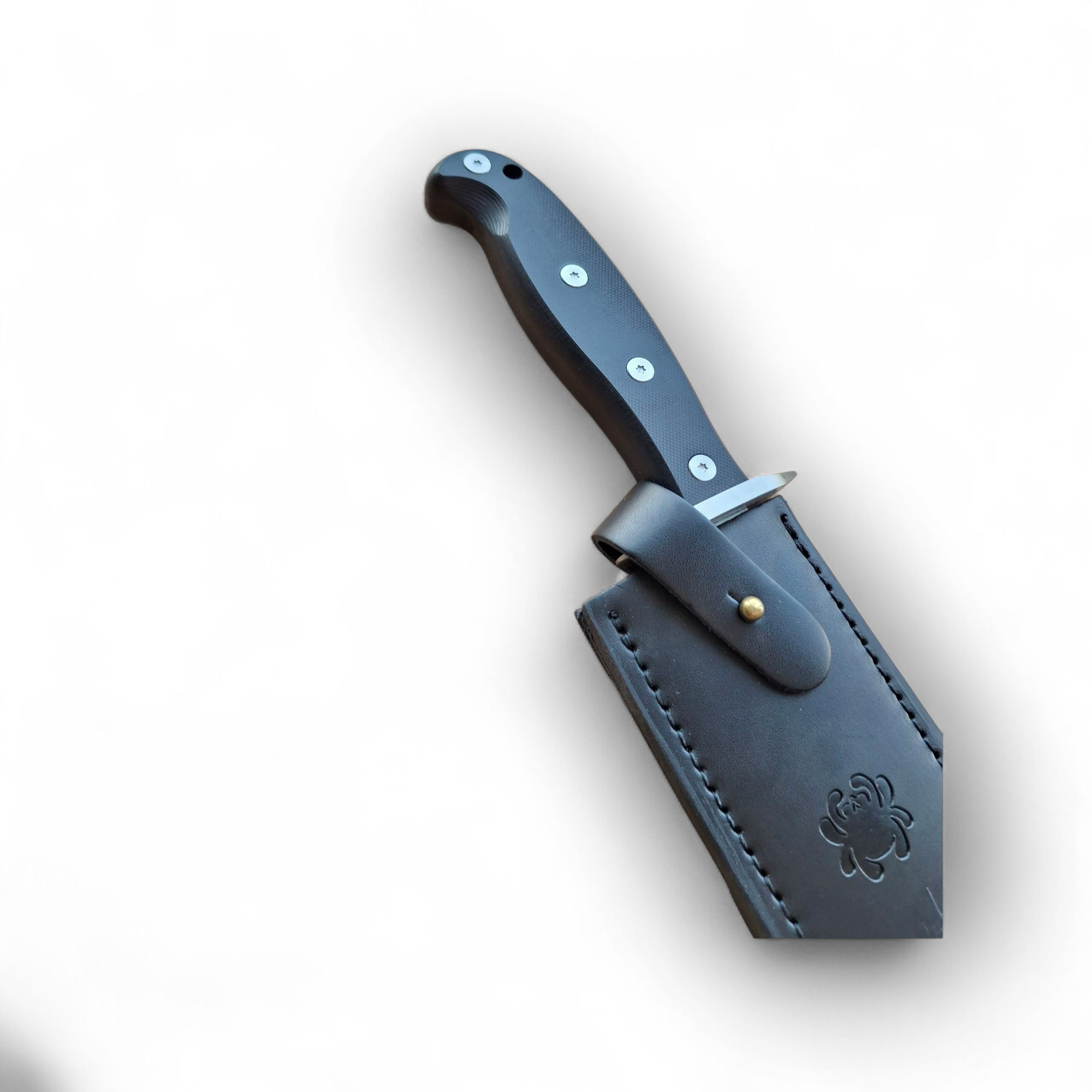 Ловен нож Vex Gear Black Respekt Bowie с кания от еко кожа – изглед отпред