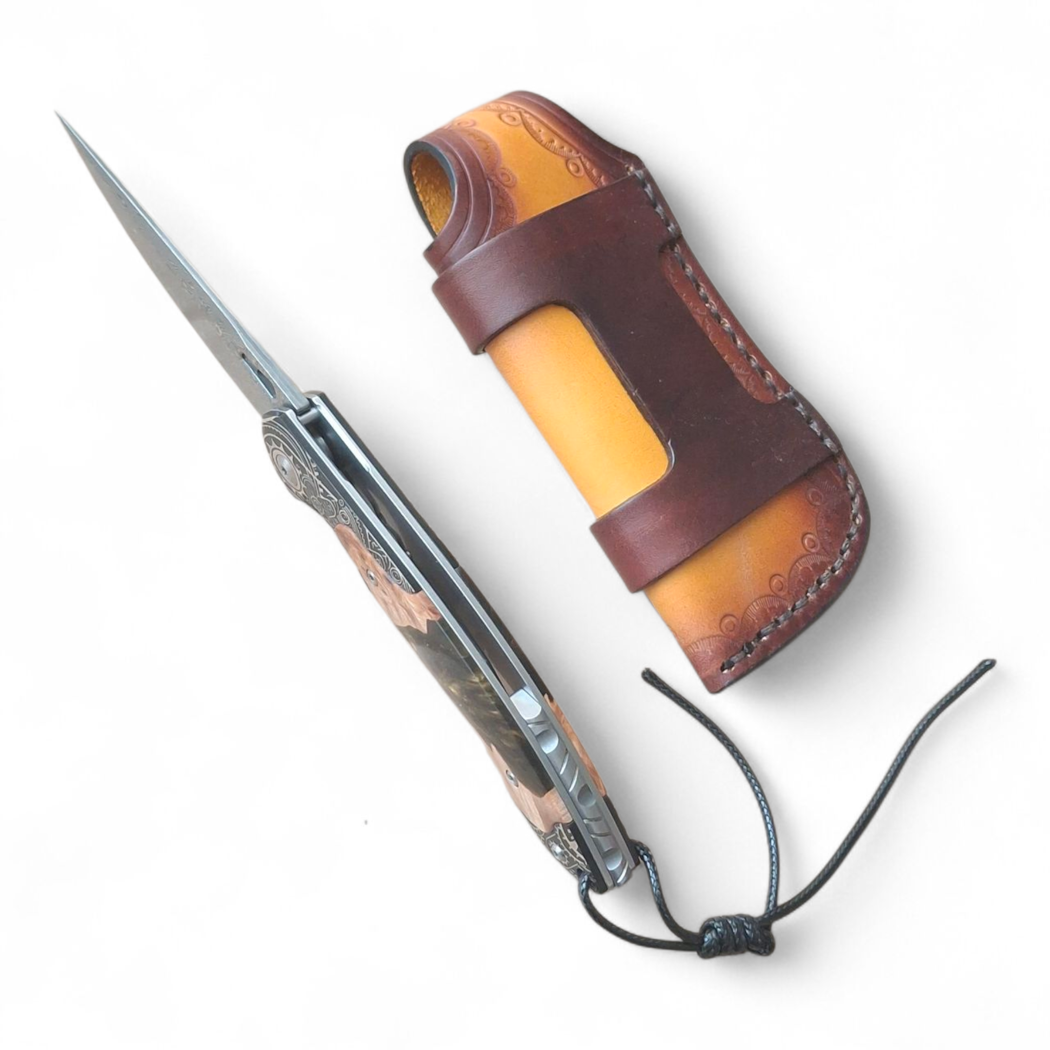 Сгъваем полуавтоматичен нож Shadow Timber VG10 Damascus