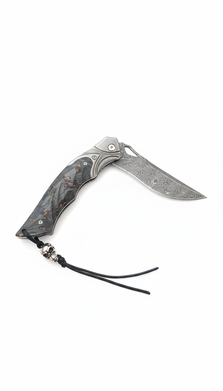 Сгъваем нож ShadowFang VG10 Damascus – стабилизирано дърво, премиум изработка