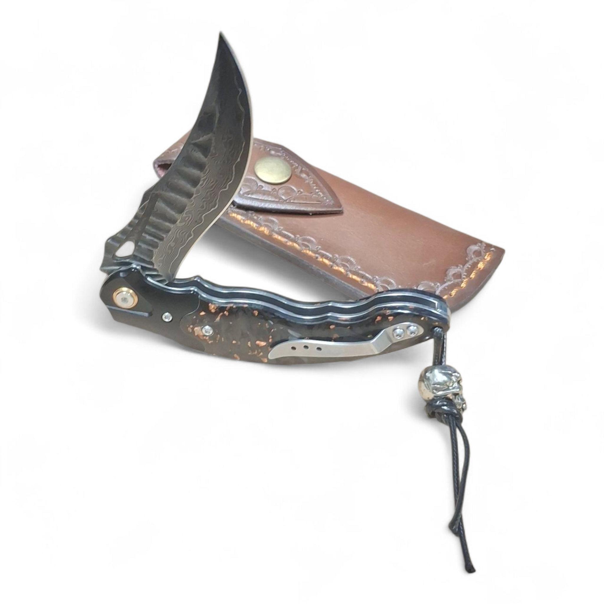 Dellinger Damascus Meisel – Премиум сгъваем нож от VG10 Дамаска стомана