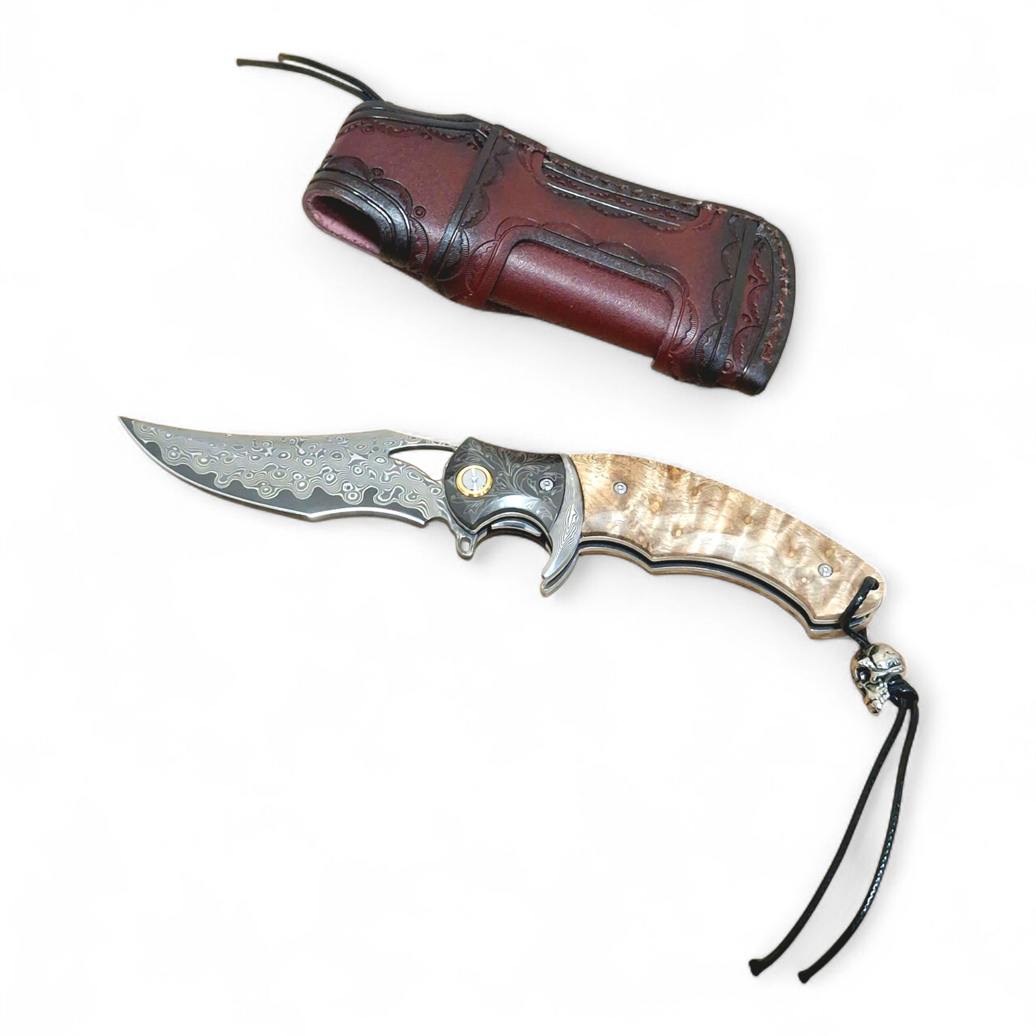 Сгъваем нож Falcon Edge Damascus – луксозен модел с едноръчно отваряне