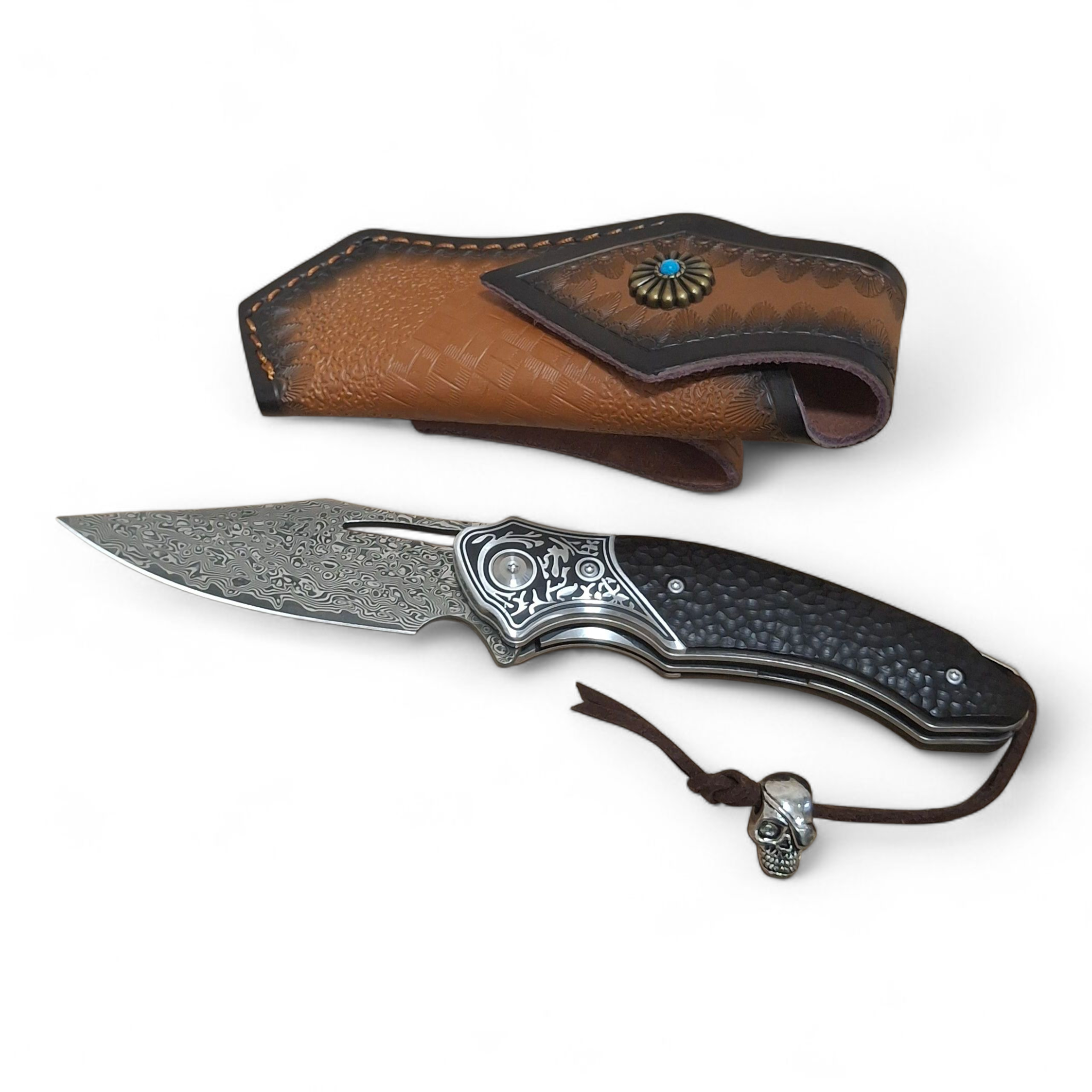 Shadow Serpent Damascus – Premium Flipper Knife