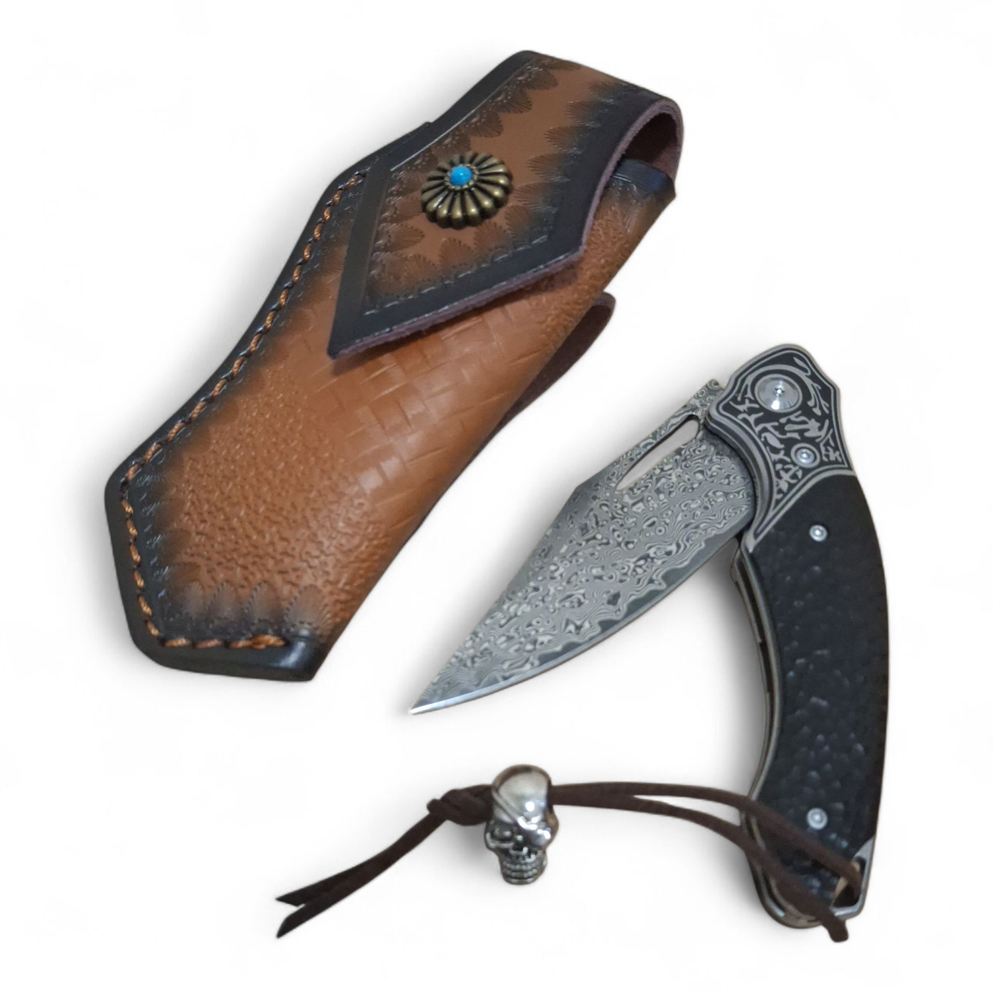 Shadow Serpent Damascus – Premium Flipper Knife