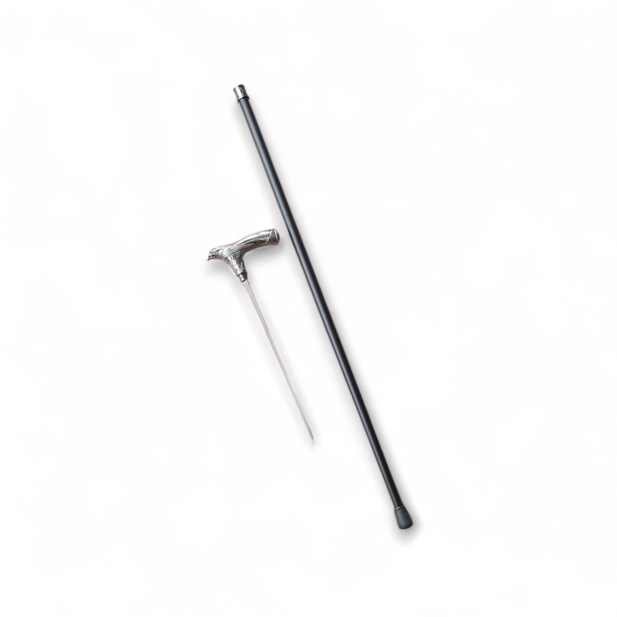 Детайл на ръкохватка на бастун с форма на глава на орел