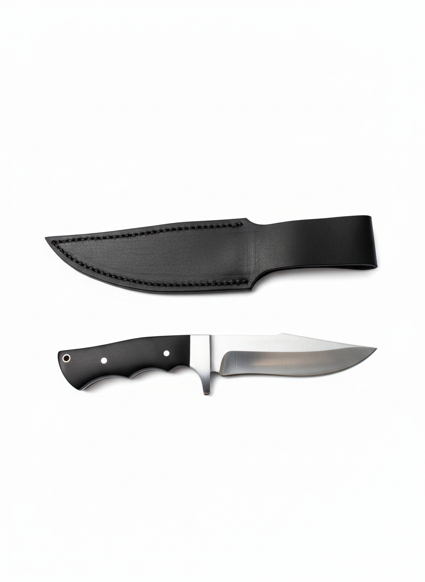 Острието на ножа "Black Timber" от 5Cr13MoV в близък план