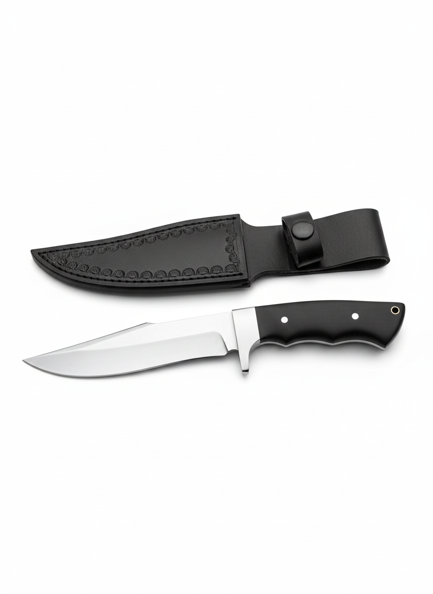 Острието на ножа "Black Timber" от 5Cr13MoV в близък план