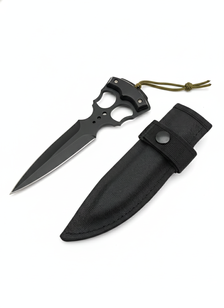 Нож „Shadow Fang“ – изглед с черно острие и ергономична дръжка