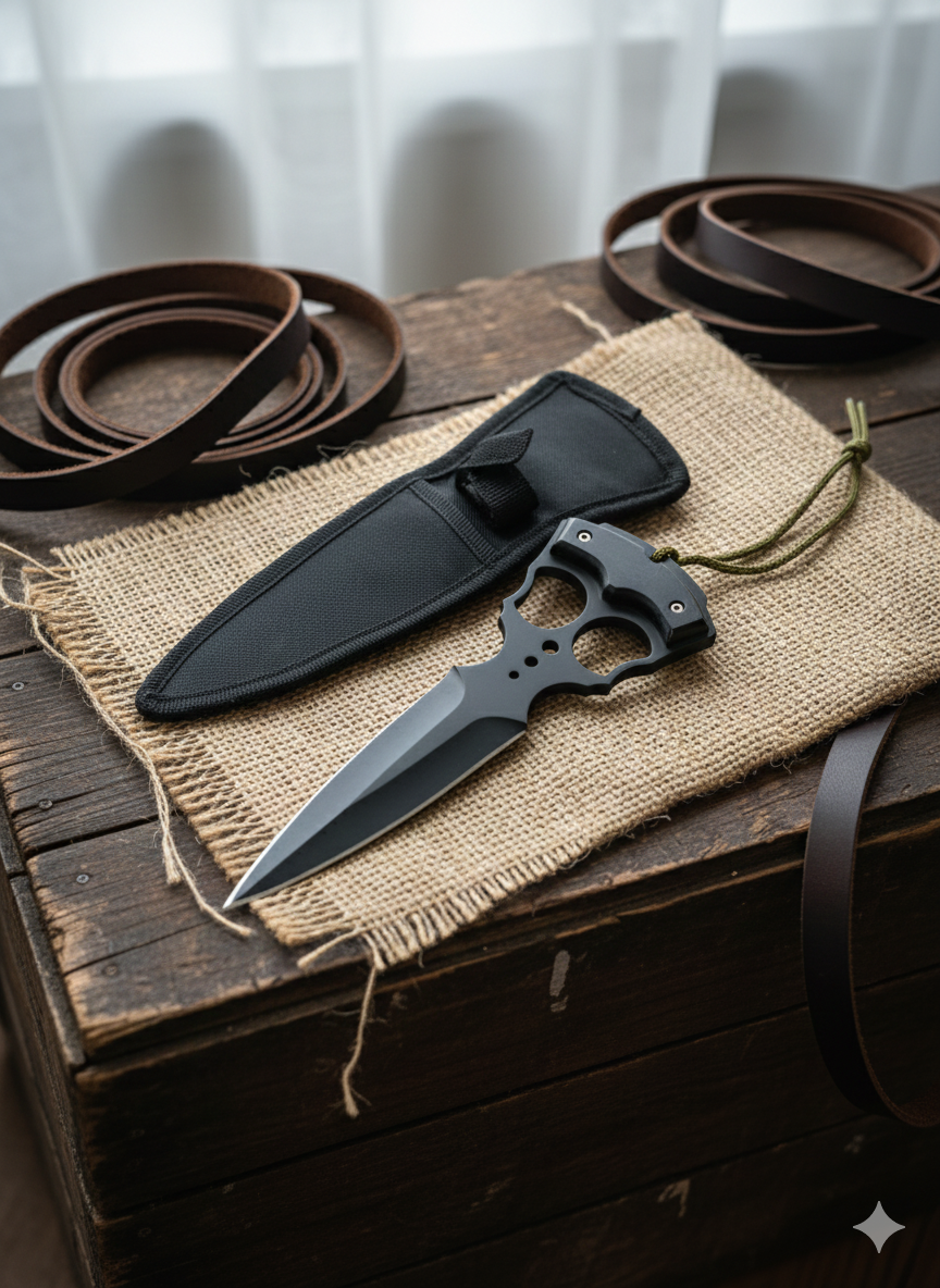 Нож „Shadow Fang“ – изглед с черно острие и ергономична дръжка