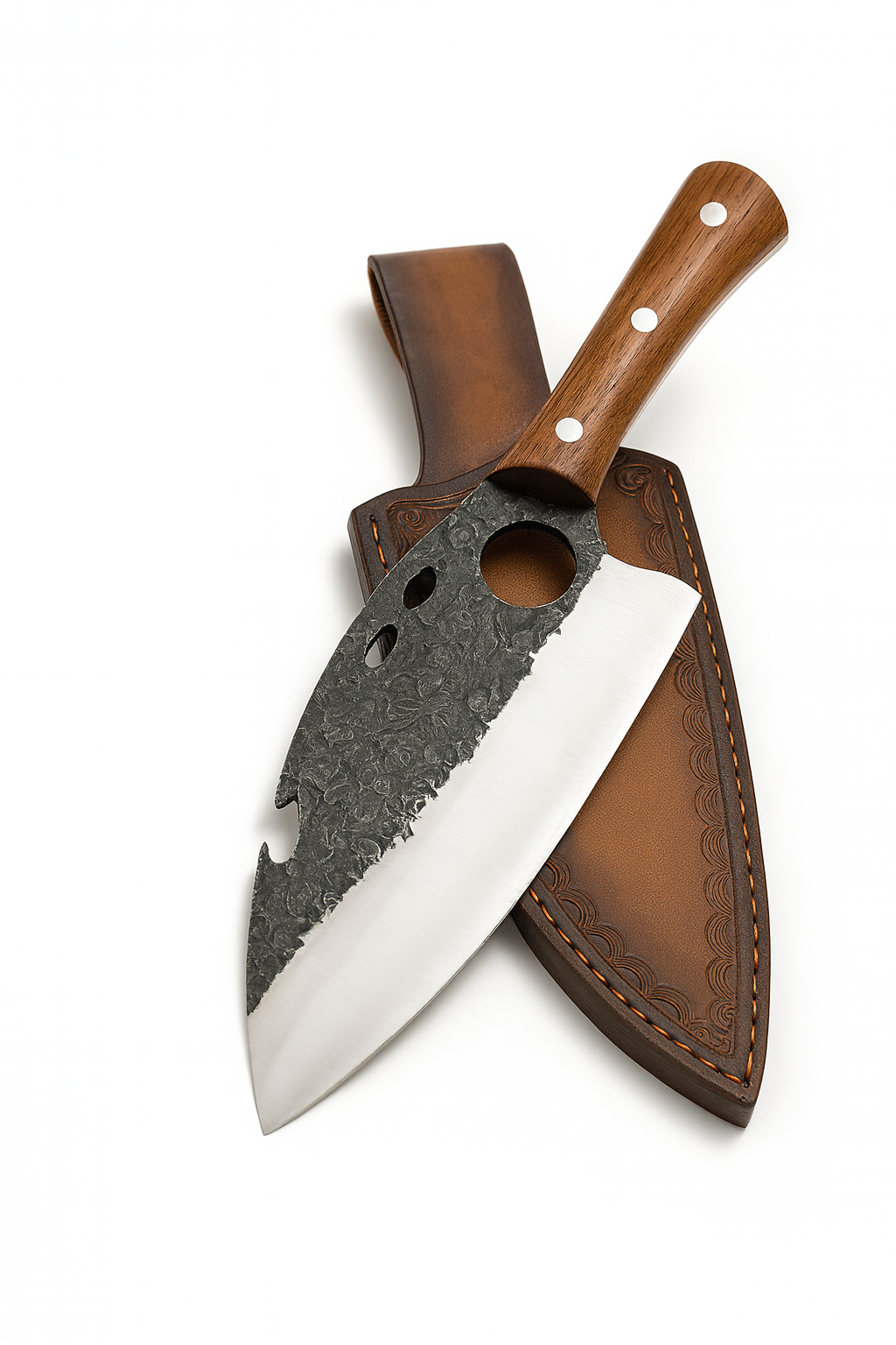 Професионален японски сатър с кожена кания – модел Kurokawa