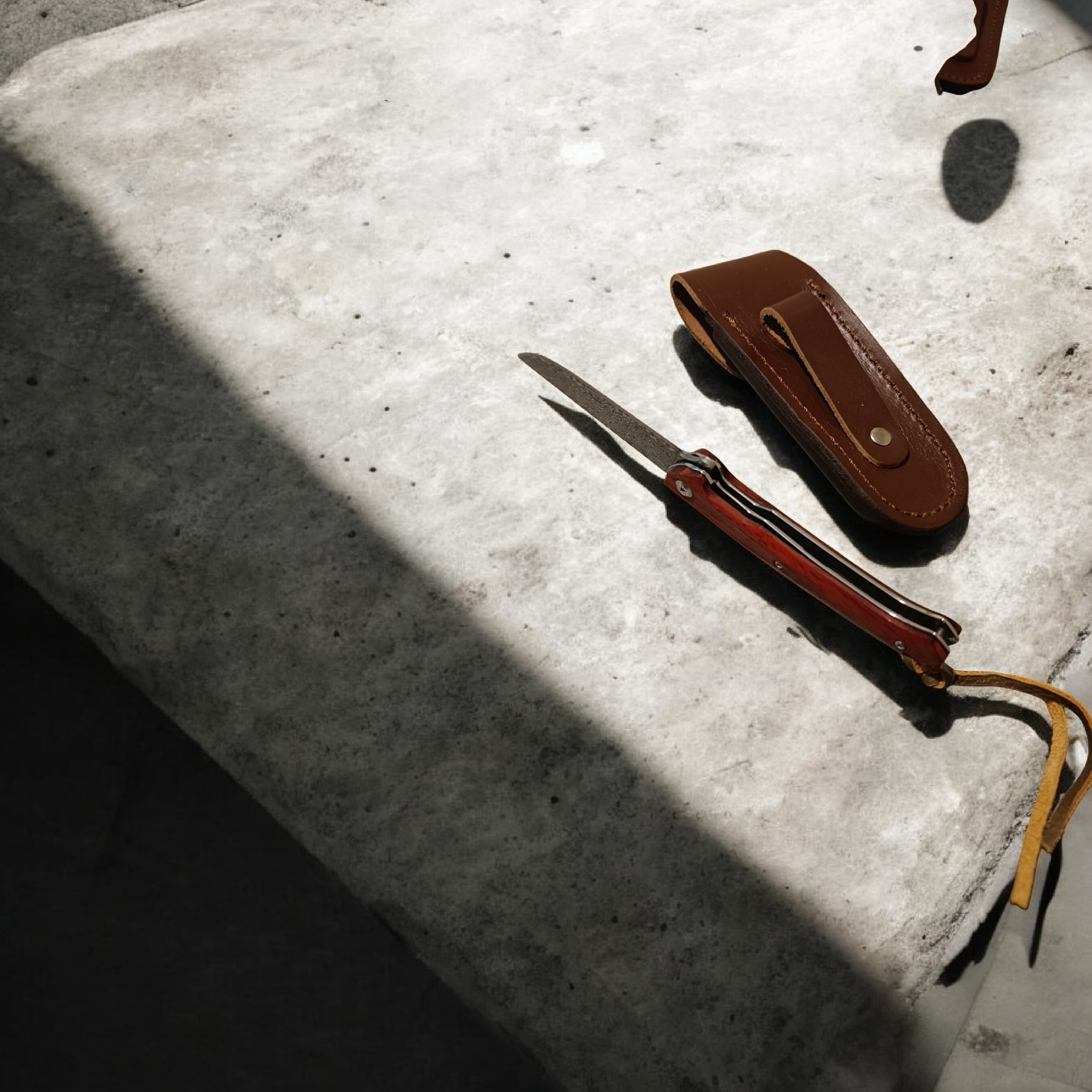 VG10 Damascus сгъваем нож 20.5 см | Лек EDC нож с кожена кания