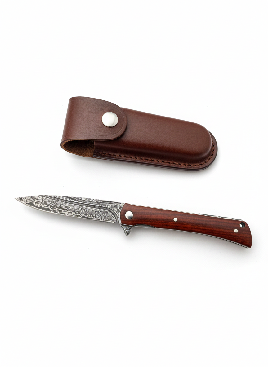 Луксозен дамаски нож VG10 21.5 см – лов, туризъм и EDC