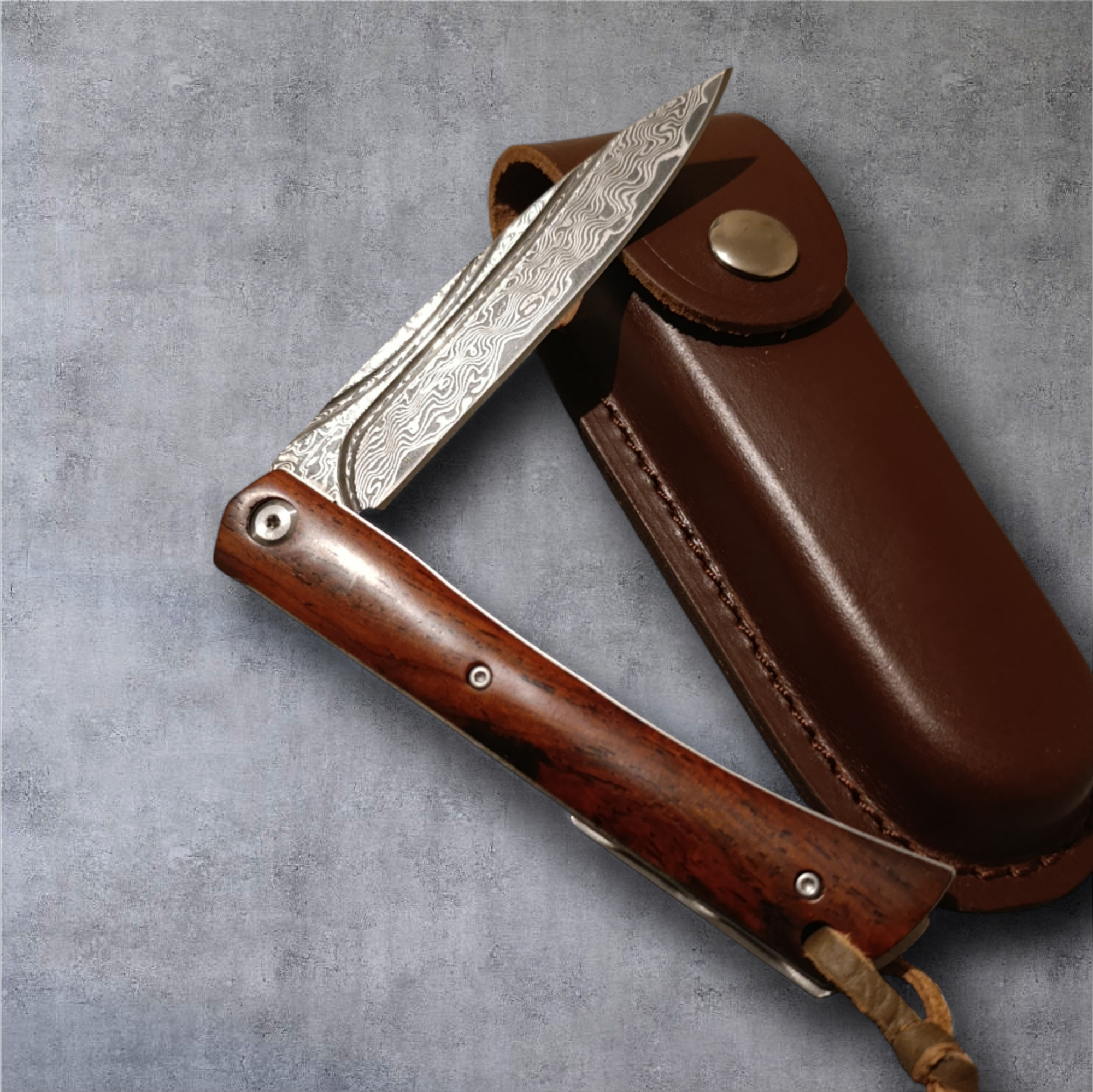 Луксозен дамаски нож VG10 21.5 см – лов, туризъм и EDC