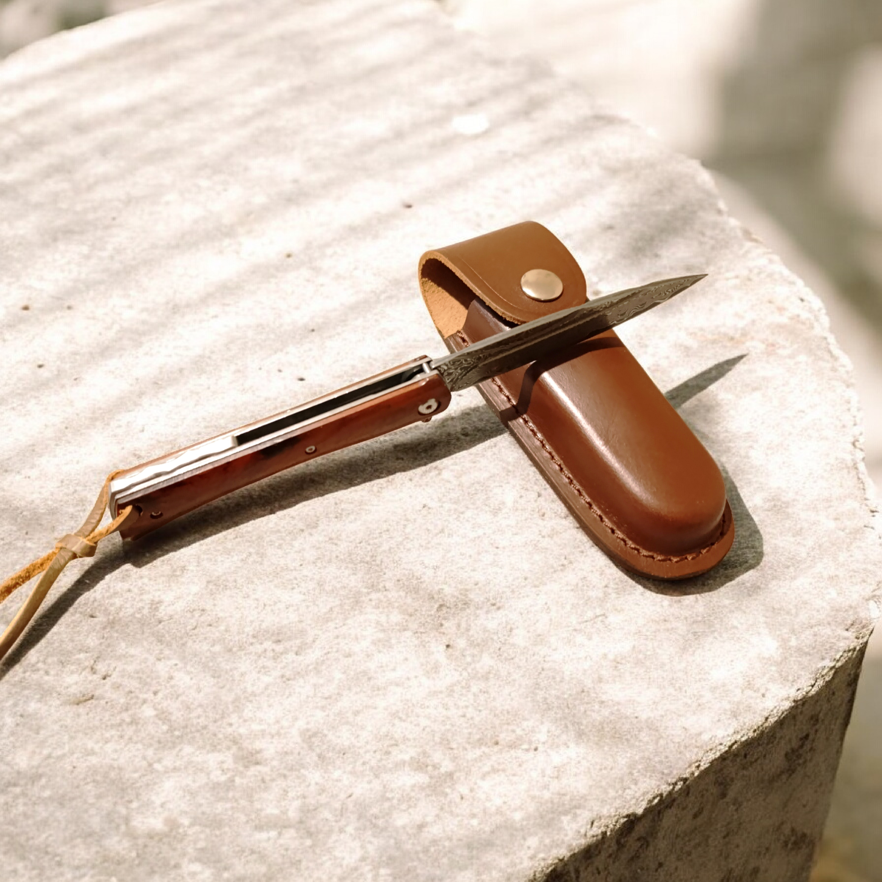 Луксозен дамаски нож VG10 21.5 см – лов, туризъм и EDC