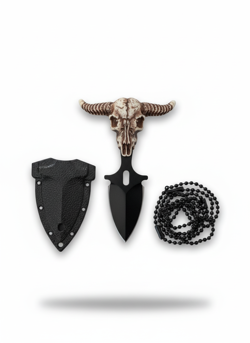 Тактически нож с череп и верижка – компактен EDC нож