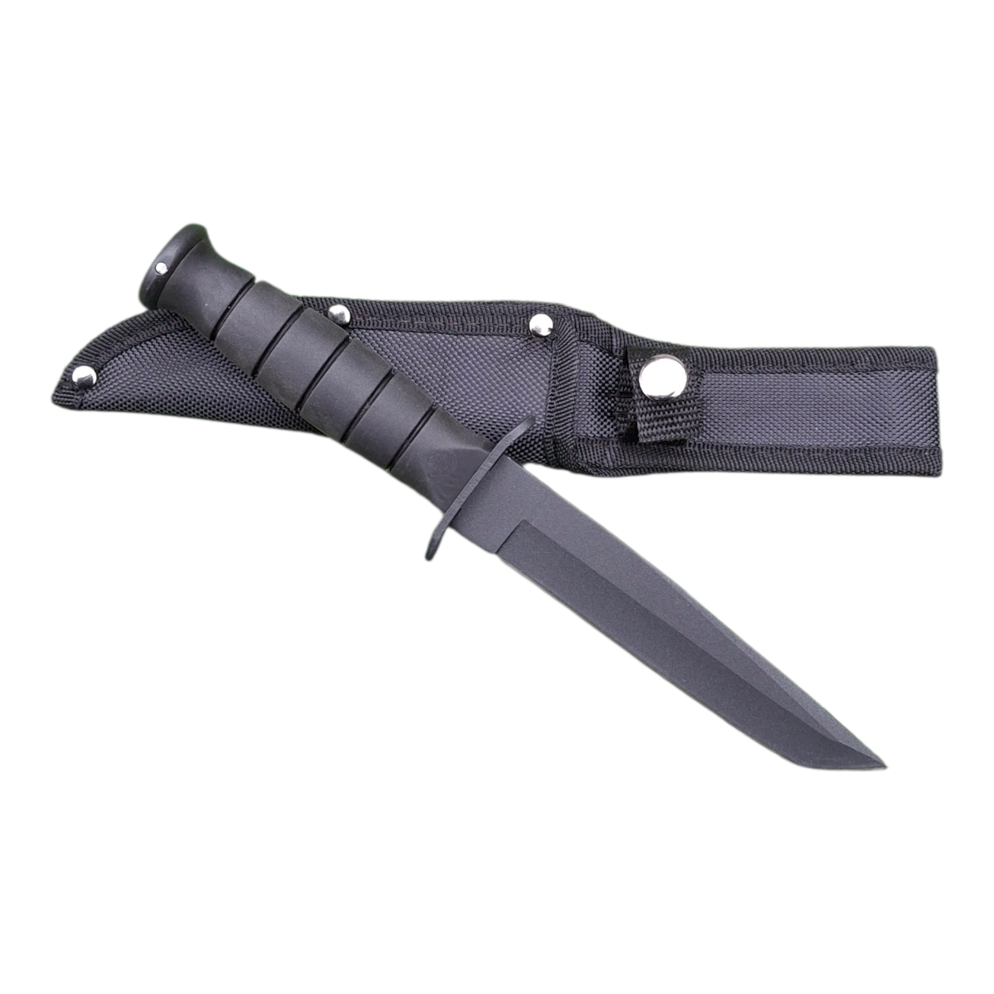 Ловен нож с черна дръжка и текстилна кания