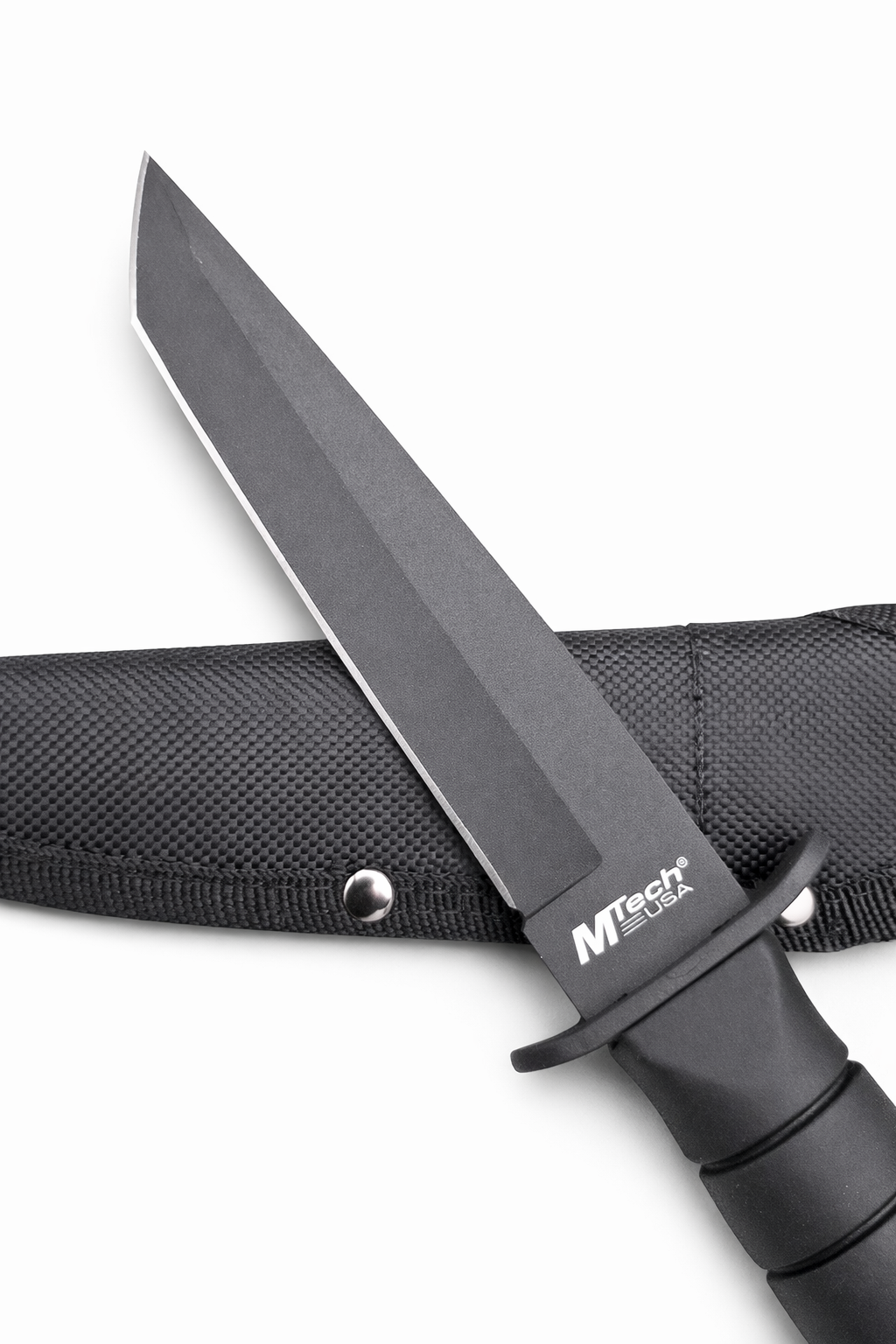 Ловен нож с черна дръжка и текстилна кания