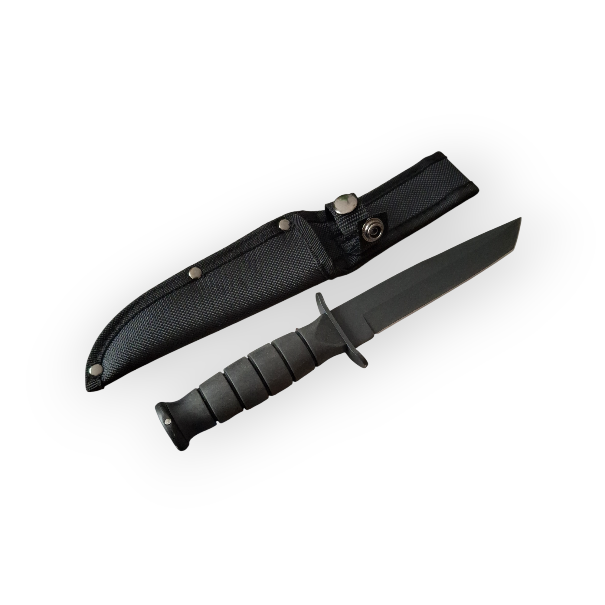 Ловен нож с черна дръжка и текстилна кания