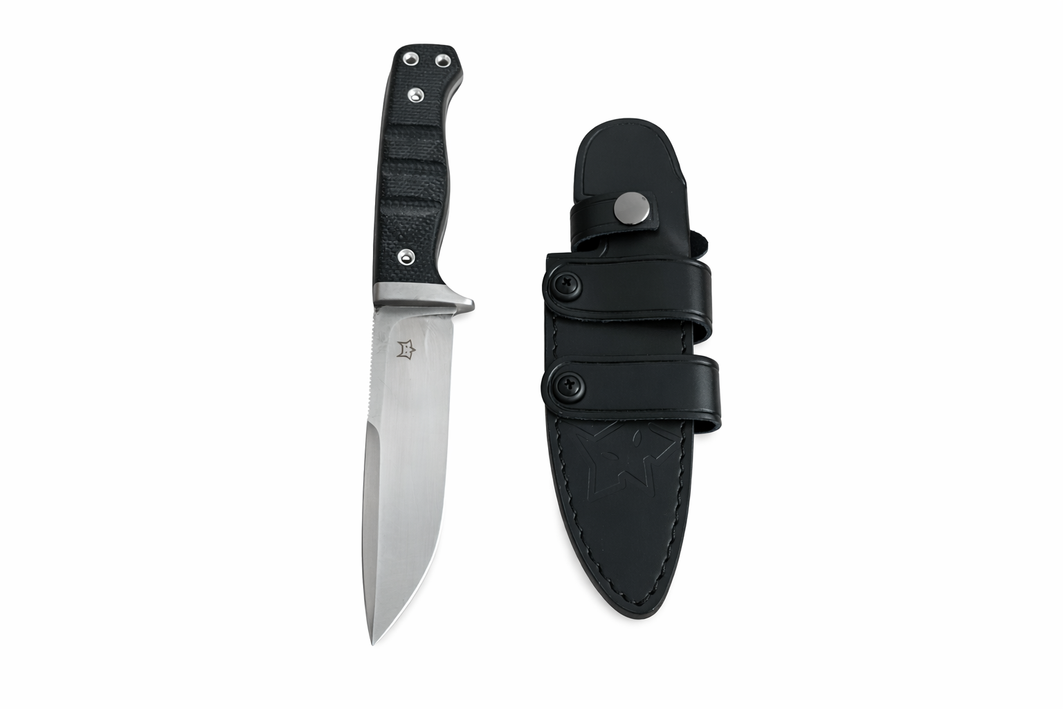 Здрав нож за лов с ергономична черна дръжка