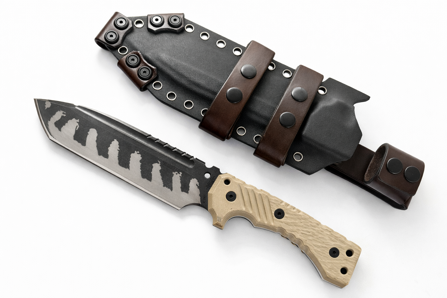 Тактически нож с тигров камуфлаж и Kydex кания